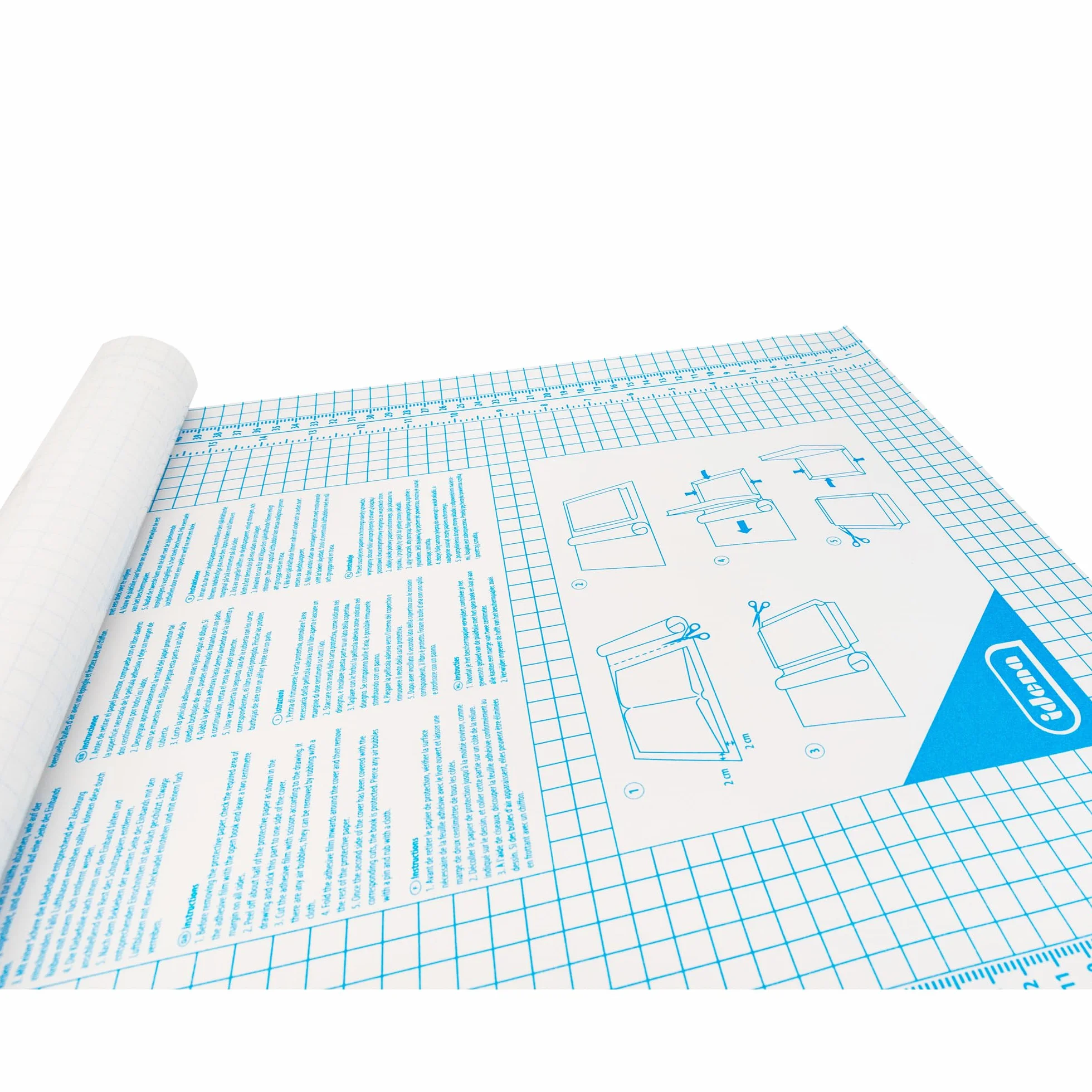 Idena Funda de libro autoadhesiva transparente 10 m x 45 cm, cubierta de plástico