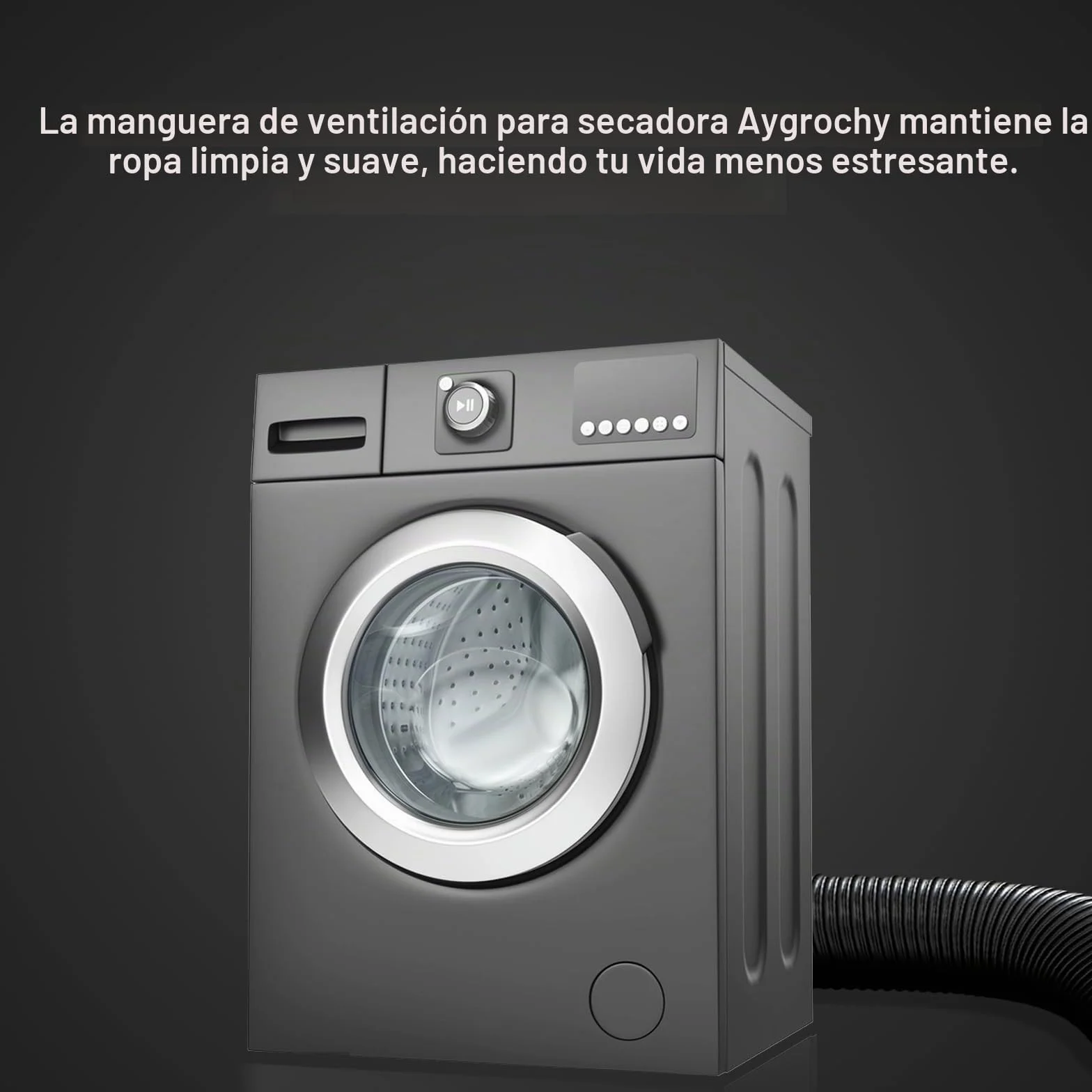 Aygrochy Manguera de ventilación de PVC de 150 mm, manguera de ventilación de 6 metros con 2 abrazaderas de manguera de acero inoxidable para aire acondicionado móvil, secadora, ventilador de