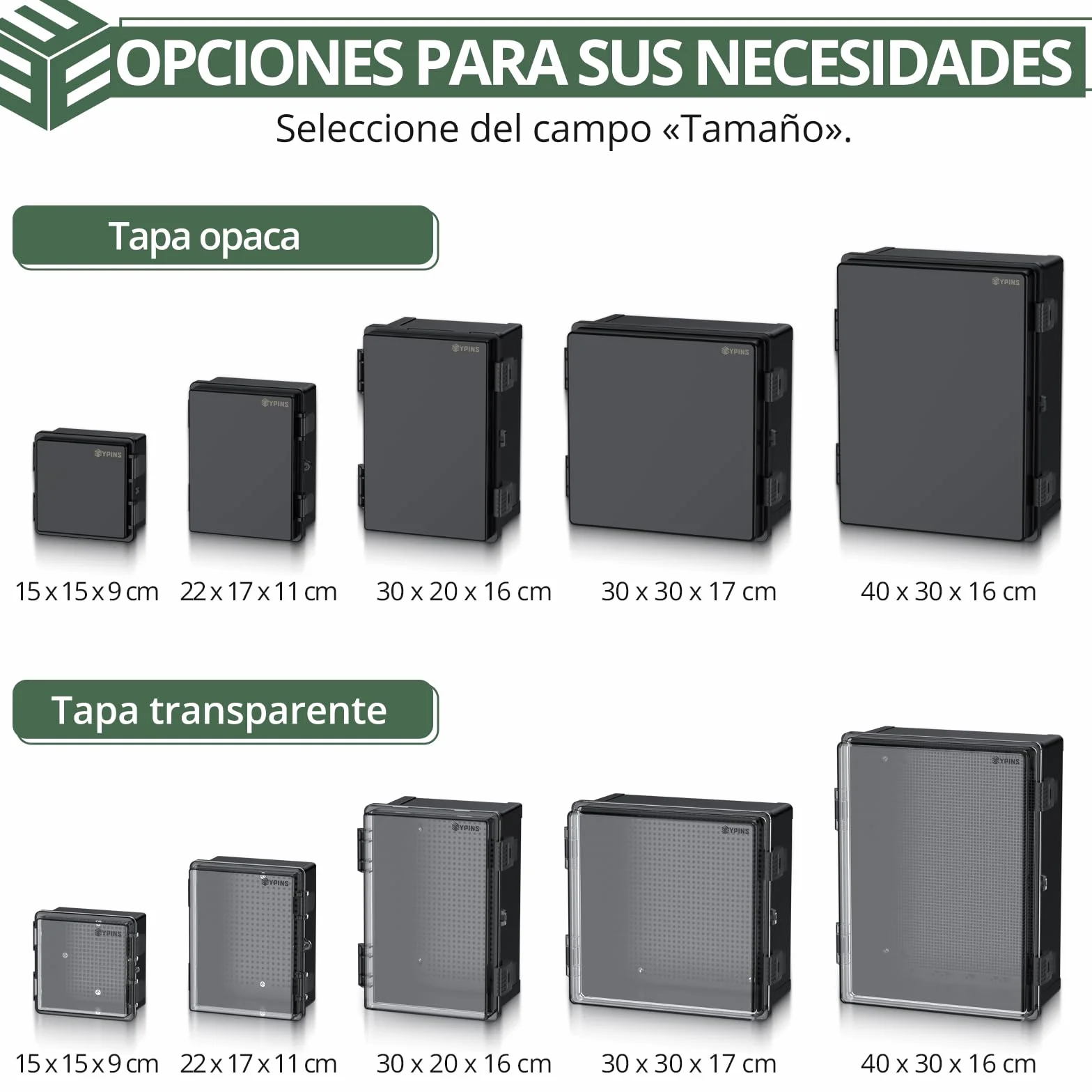 EYPINS Caja Estanca Exterior Electrica Impermeable IP67, Cuadro Eléctrico Superficie con Carcasa ABS, Cajas de Empalmes 30 * 30 * 17cm, Transparente