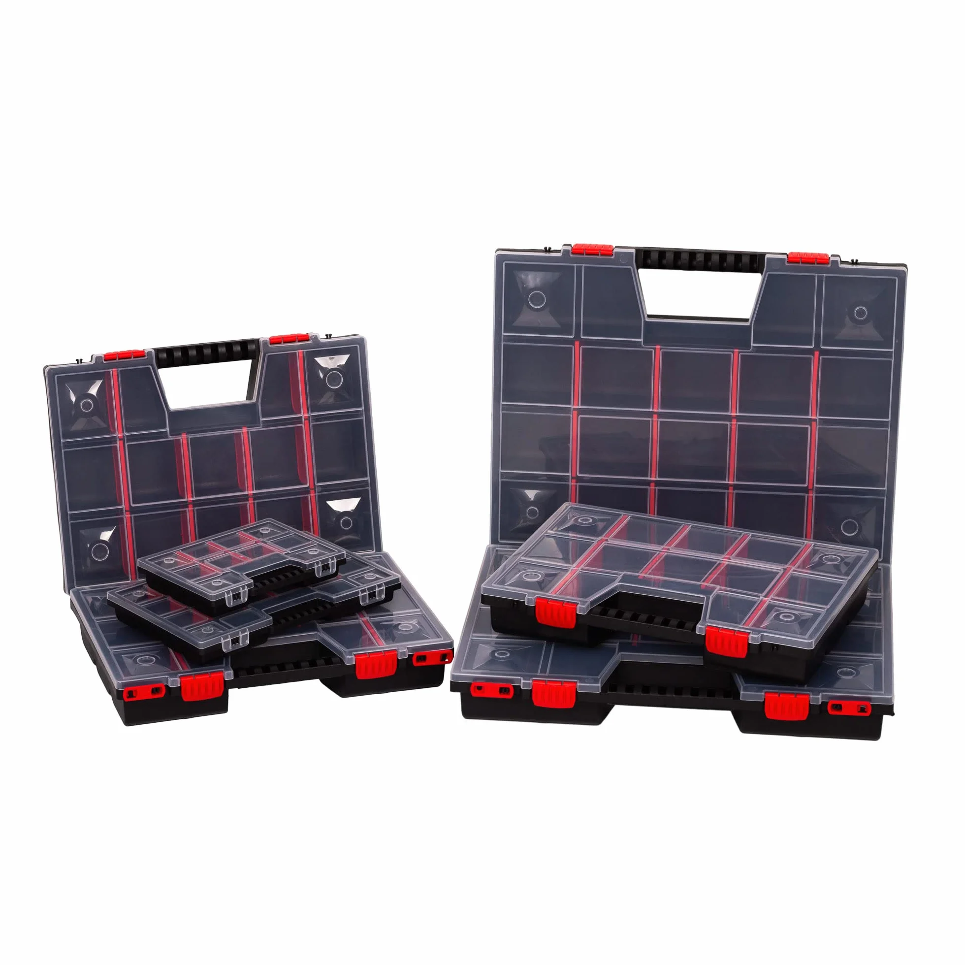 MIVOS Caja organizadora 12 pulgadas 21 compartimentos 290x195x35 mm para tornillos y piezas pequeñas