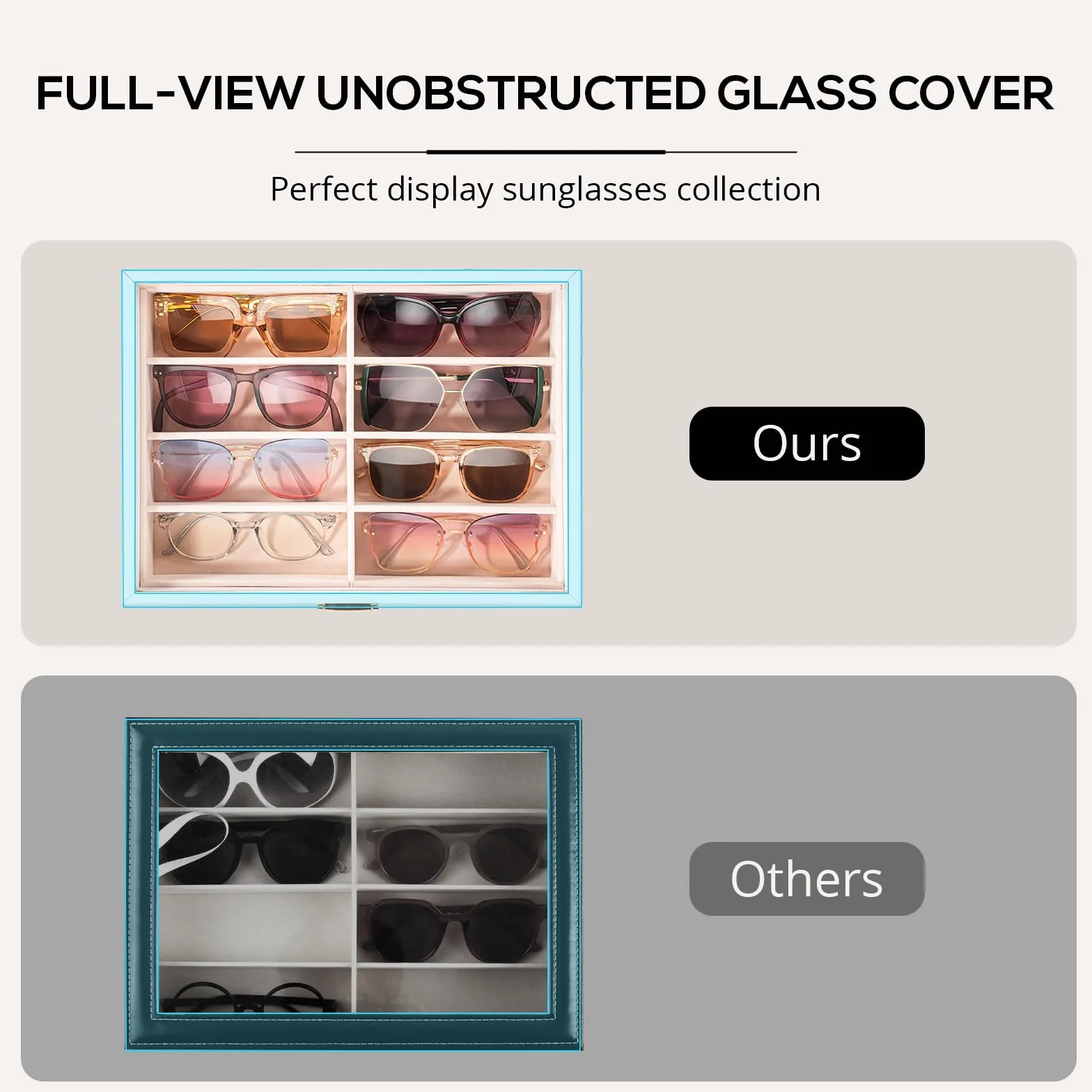 Procase Expositor para Gafas de Sol 8 Compartimentos Organizador - Blanco