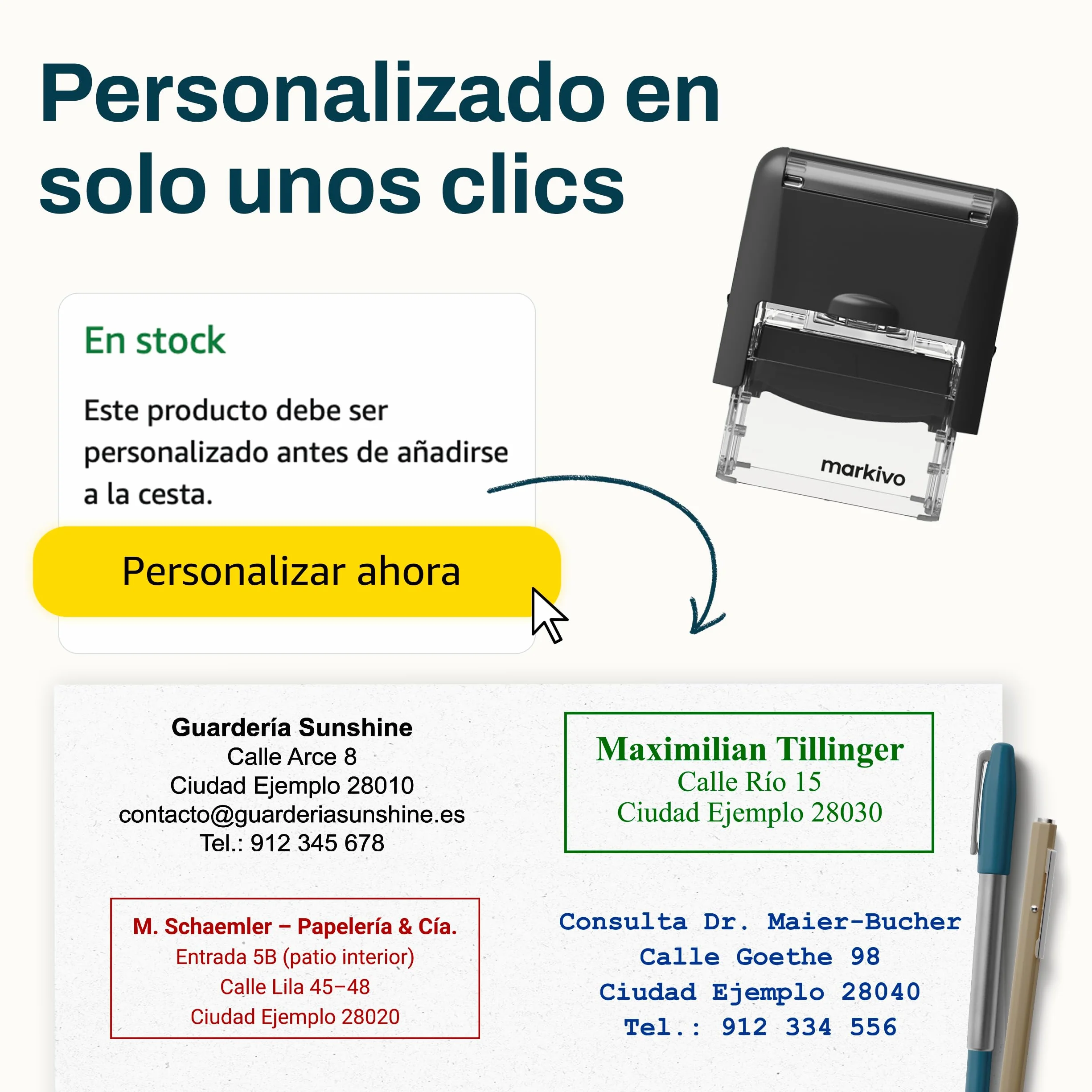 Sello Personalizado 47×18 mm para Empresas, Oficinas y Médicos – Negro (M)