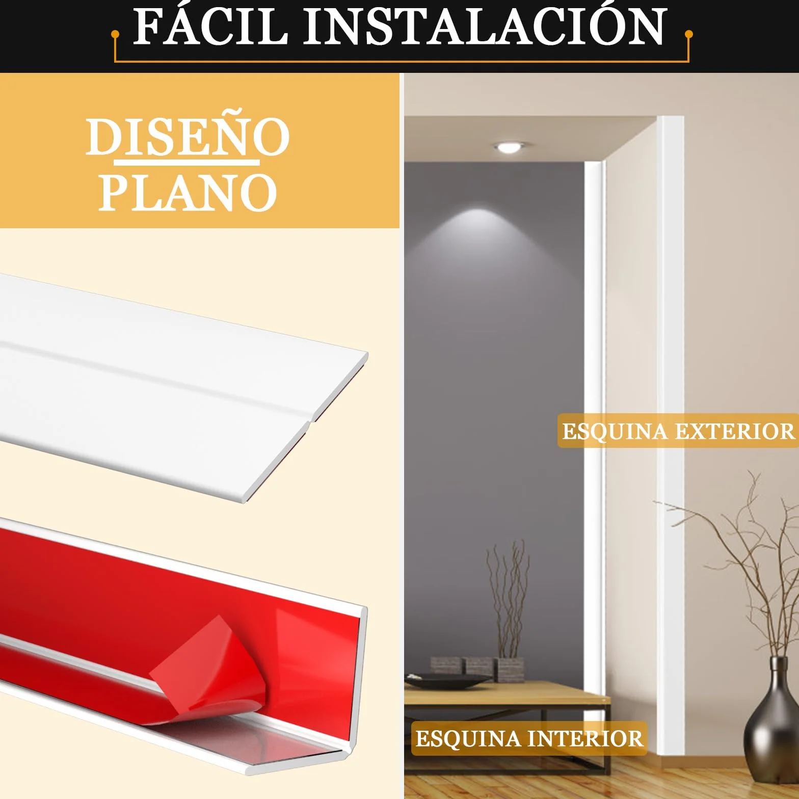 Tiras Auto Adhesivas Protectoras Para Esquinas – Tiras De Base Blandas Y Flexibles Para Puertas, Ventanas, Paredes, Cocina, Azulejos – Rollo Impermeable, Fácil De Cortar, Ideal Para Manualidades