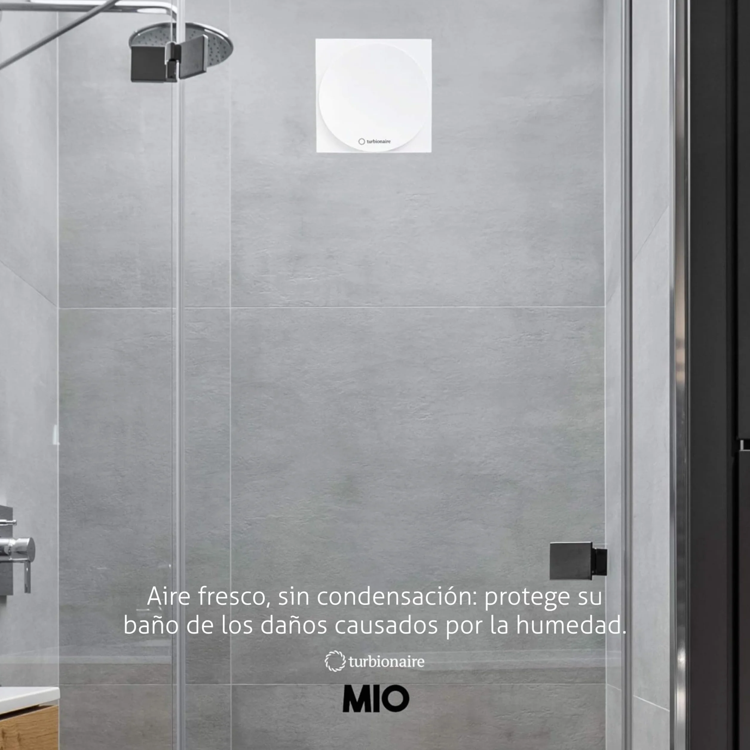 Turbionaire MIO 100 LL-TW Extractor de Baño 100 mm, Con temporizador, Motor con rodamiento de bolas, Blanco, Ventilación estándar, Para baño, Cocina, Válvula de no retorno, Protección IPX4