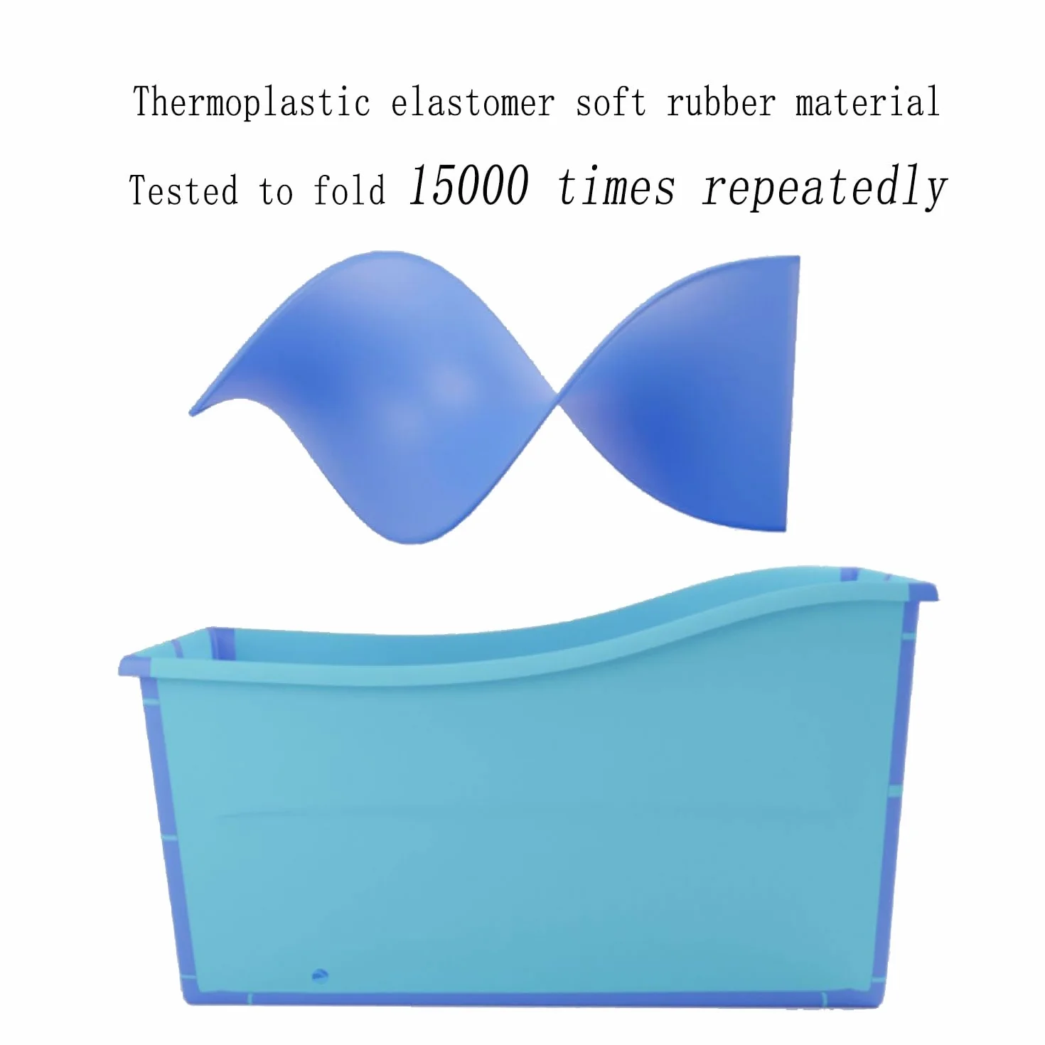 Bañera De Agua Móvil, Bañera Plegable Independiente, Bañera Plegable, Sauna para Adultos, Cubo Rectangular, Duradero Y Fácil De Almacenar(Color:Azul)