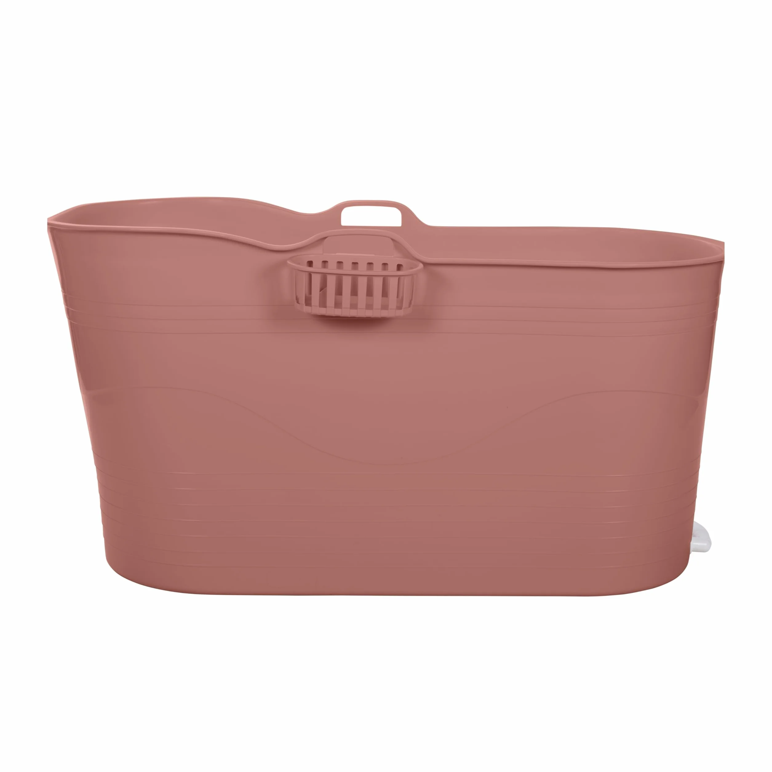 HelloBath® – Bath Bucket XL (Comfort) – 122 cm – Bañera para adultos – Baño de hielo – Manguera de desagüe extensible hasta 3 m – Extras: bandeja, grifo y funda protectora - Terracota