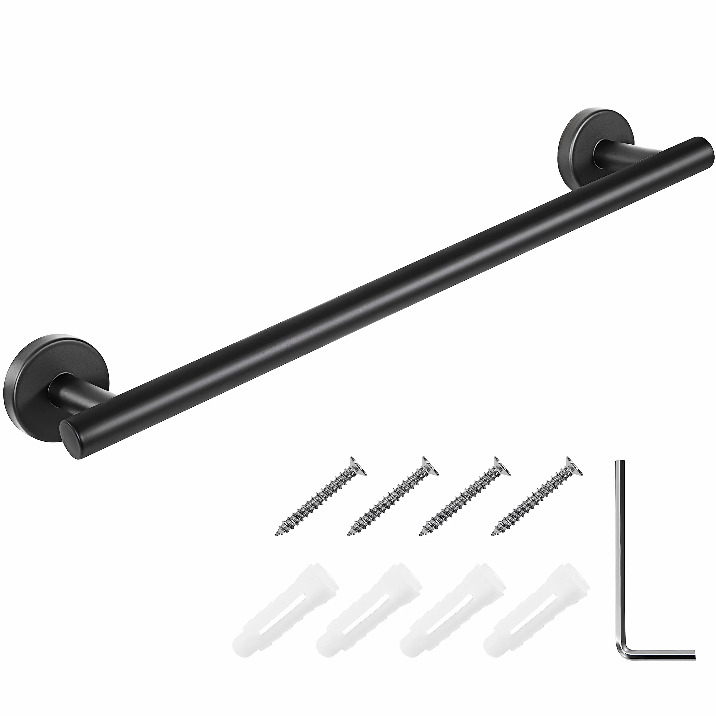 Toallero Montado en la Pared Acabado Cepillado de Acero Inoxidable 304 Pequeño Soporte de Toalla para Baño y Cocina 40cm (Negro)