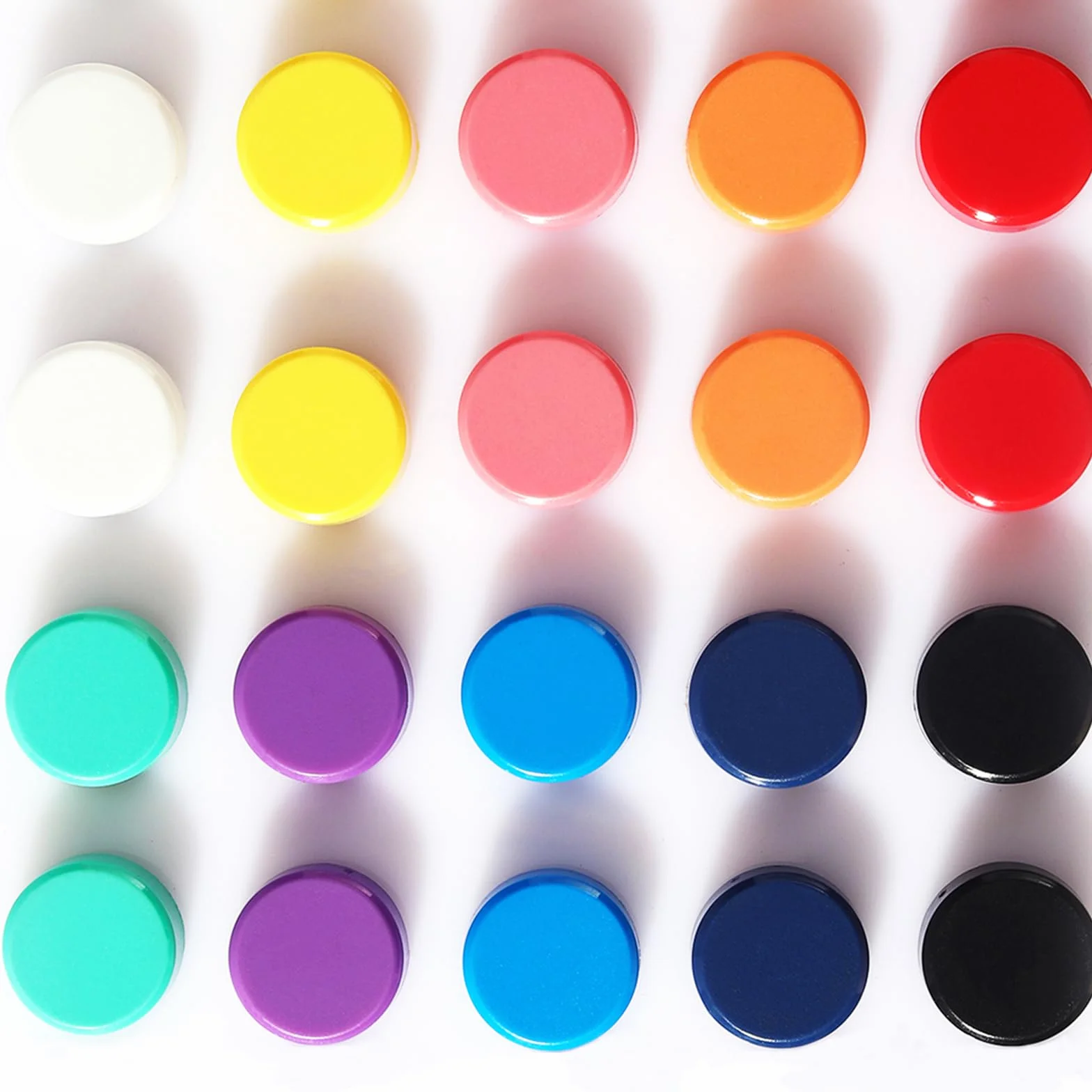 Imanes Nevera y Pizarra Magnética, 20 Piezas 10 Colores, Mini Imanes Redondos