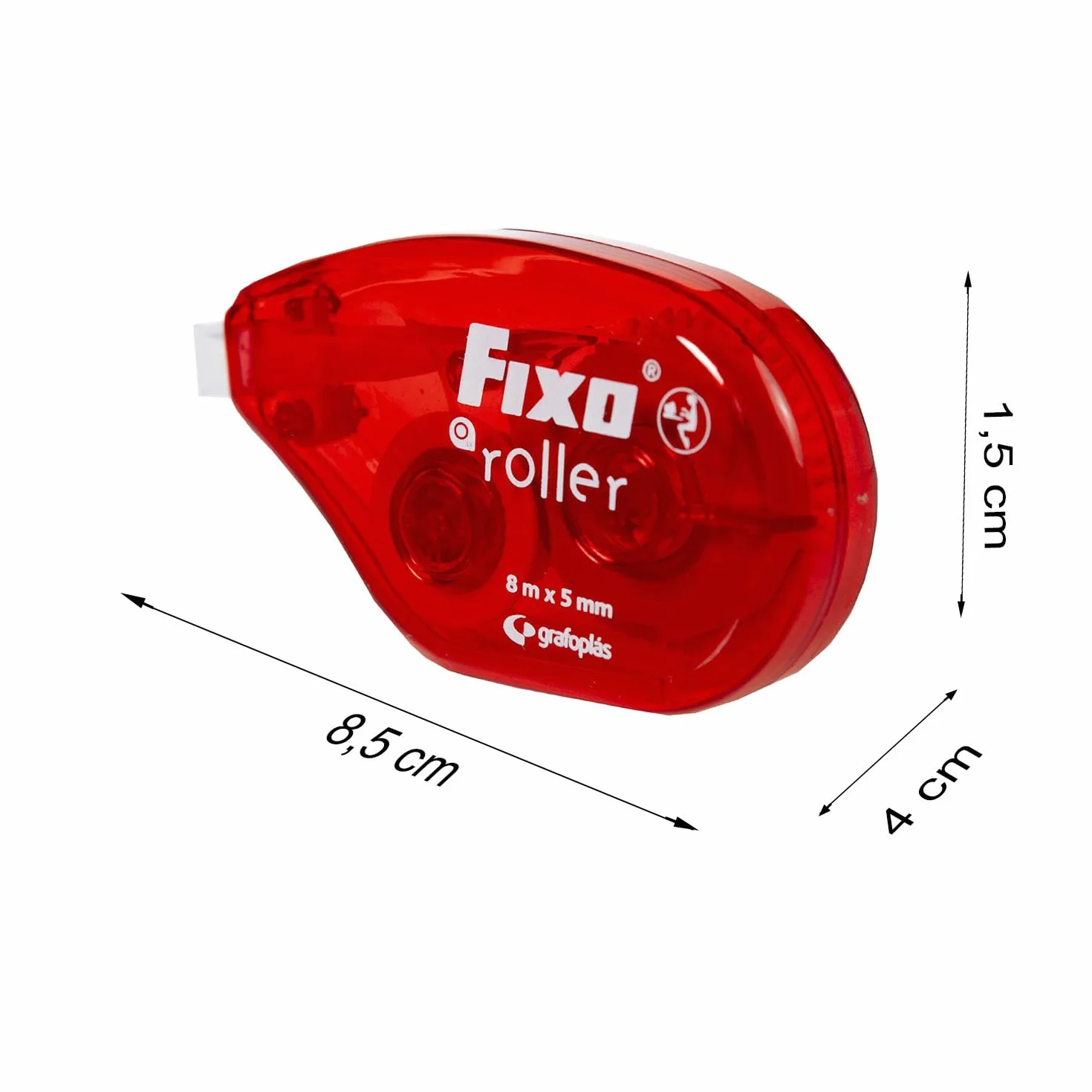 Fixo Roller Corrector Cinta 5mmx8m Secado Instantáneo Diseño Ergonómico Accesorio Escolar