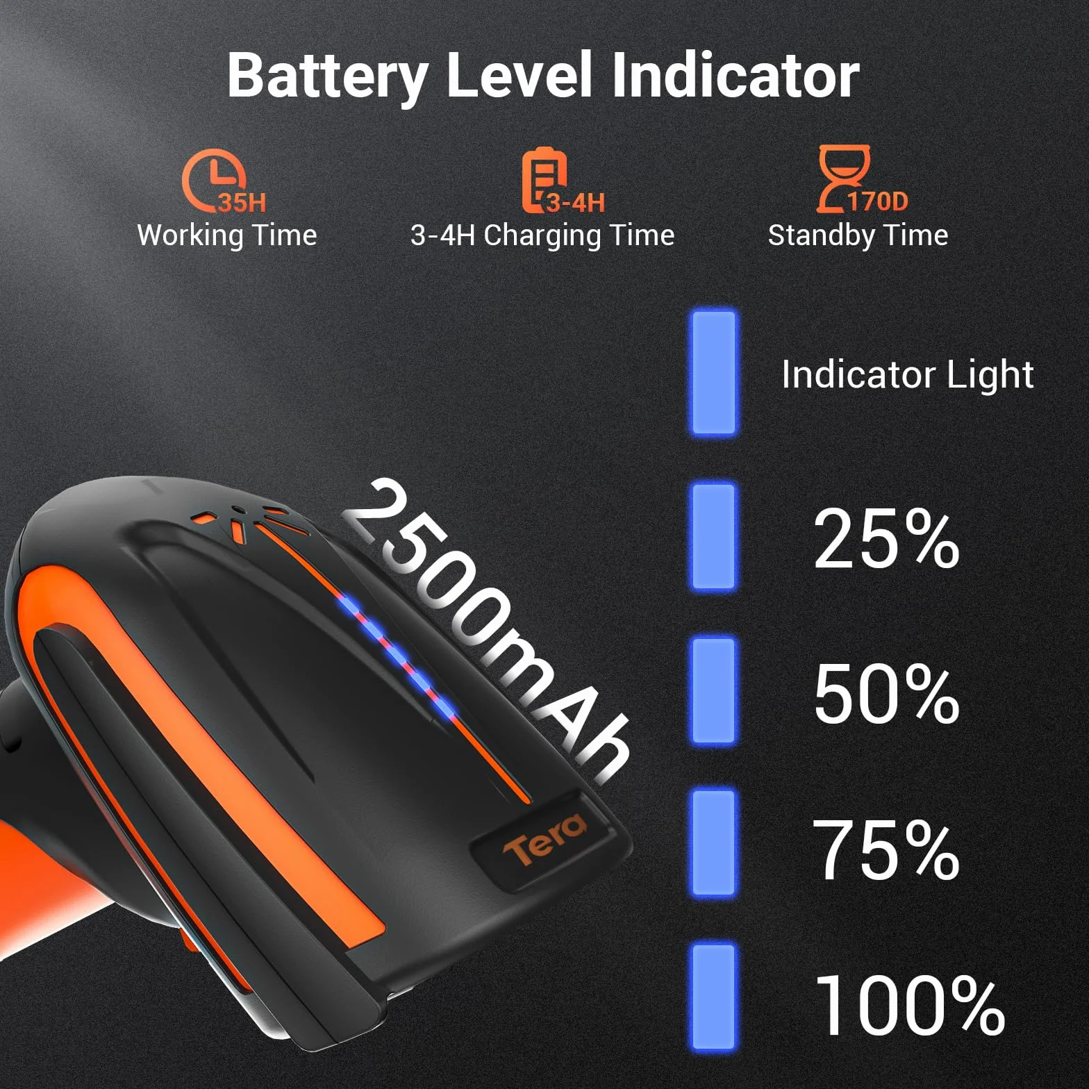 Tera Pro Escáner de Código de Barras 2D Inalámbrico 1D 2.4G Bluetooth Resistencia a Caídas 8100