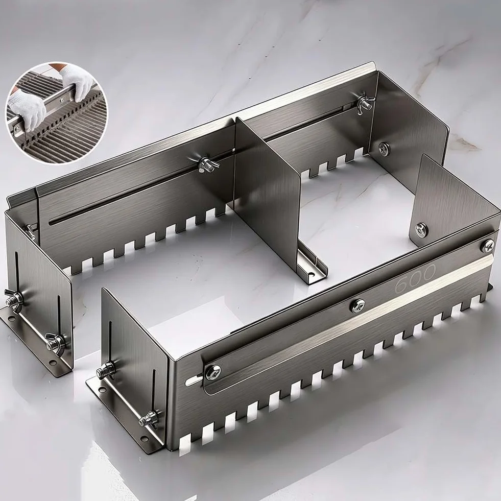 Juego de paletas dentadas ajustables, 2 piezas para herramienta de peine de mortero para suelos de baldosas de 300-600 mm, rango de 400-800 mm, ranura de yeso (300-600 mm)