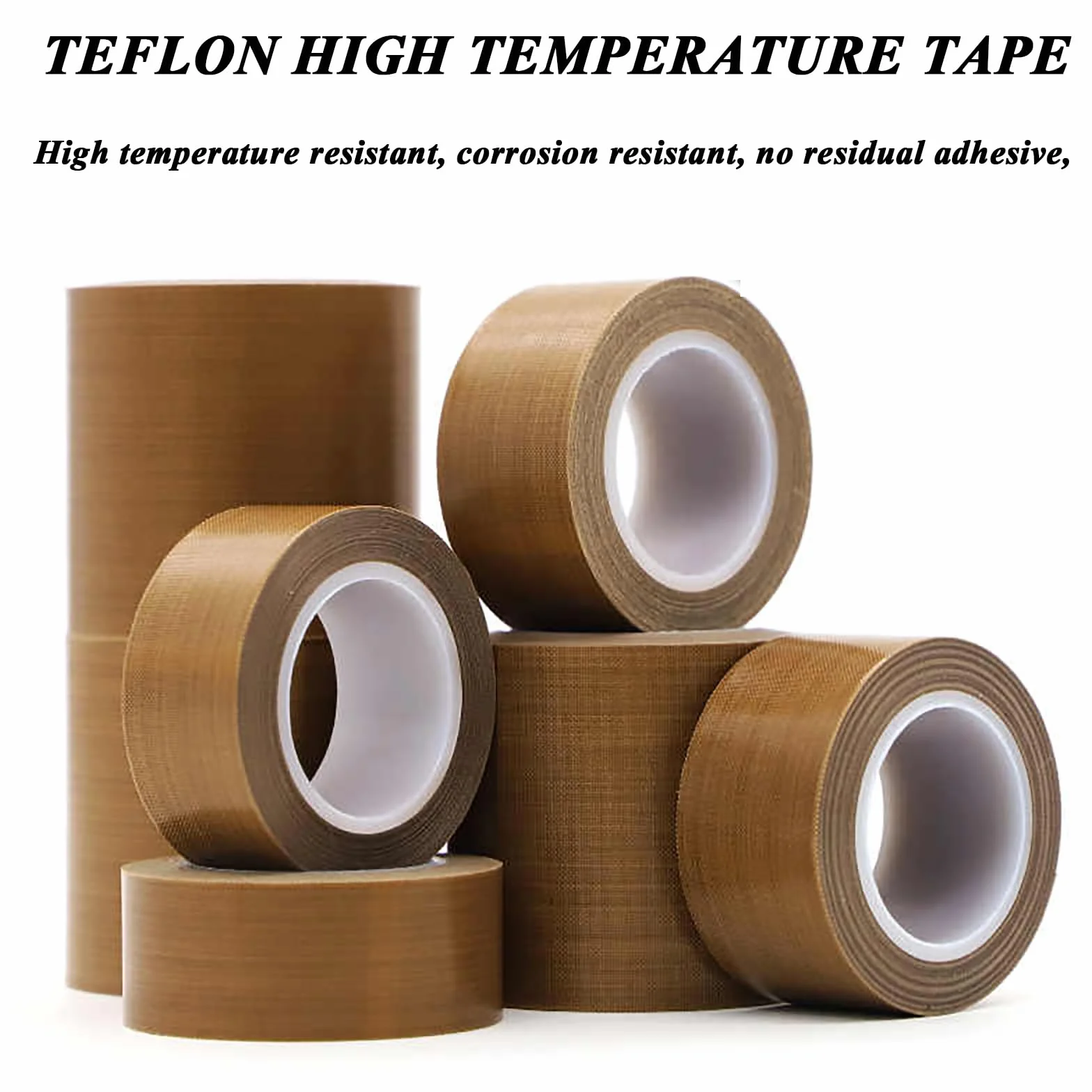Cinta de teflón Espesor 0,13 mm, Ancho 10 mm-200 mm, 10 m/Rollo Cinta Aislante de PTFE Resistente al Calor para Aplicaciones eléctricas, industriales y de Bricolaje,200mm