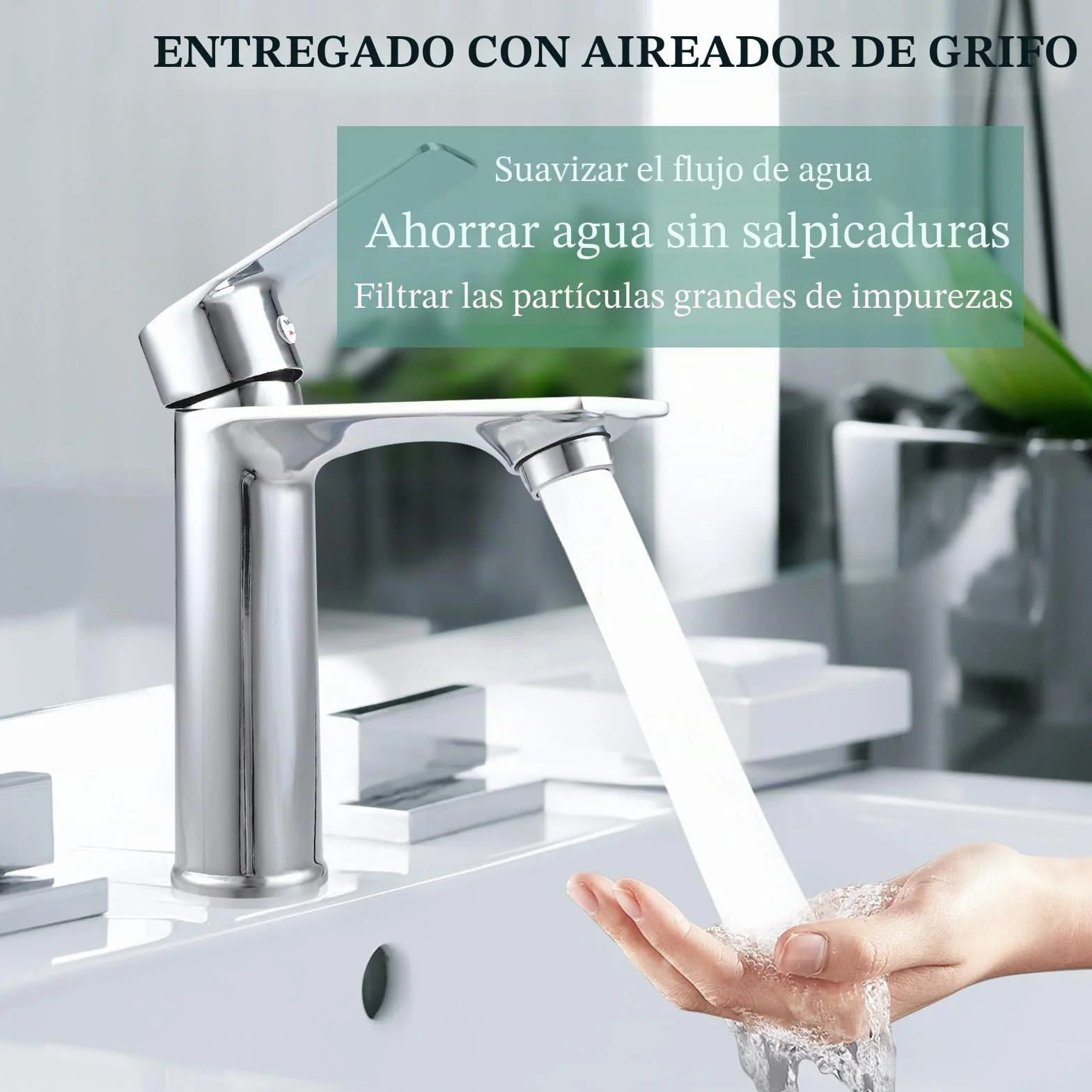Cieex Grifo Lavabo Cromado Grifo de Baño Grifo Monomando de Lavabo Duradero Fácil Instalación