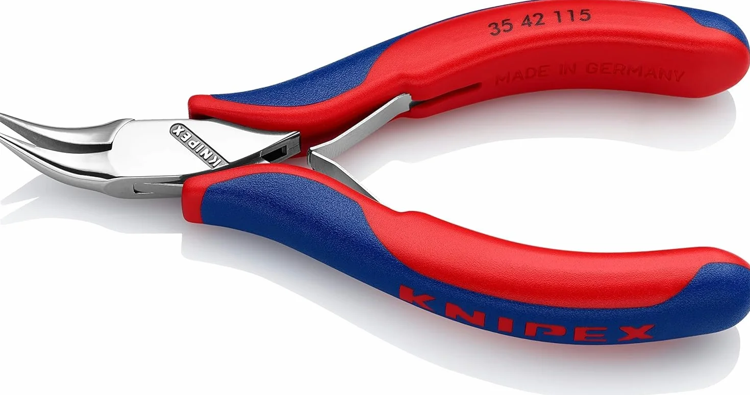 KNIPEX Alicate de montaje para electrónica con articulación machihembrada con mangos multicomponente 115 mm, 35 42 115