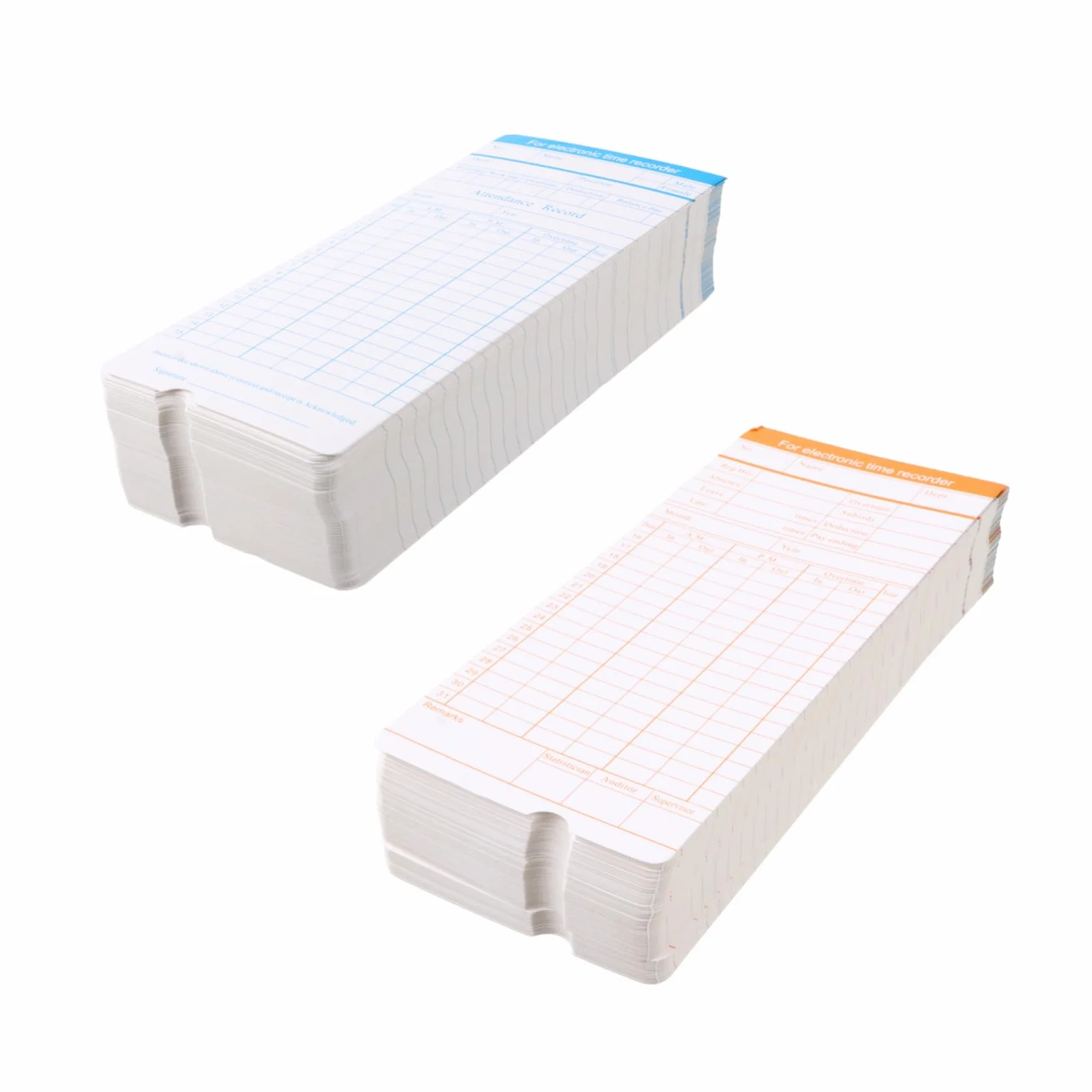 Tarjetas de Asistencia para Reloj de Fichar de Oficina en Cartón, Diseño Claro y Fácil de Usar, Formato Mensual para Control Horario de Empleados