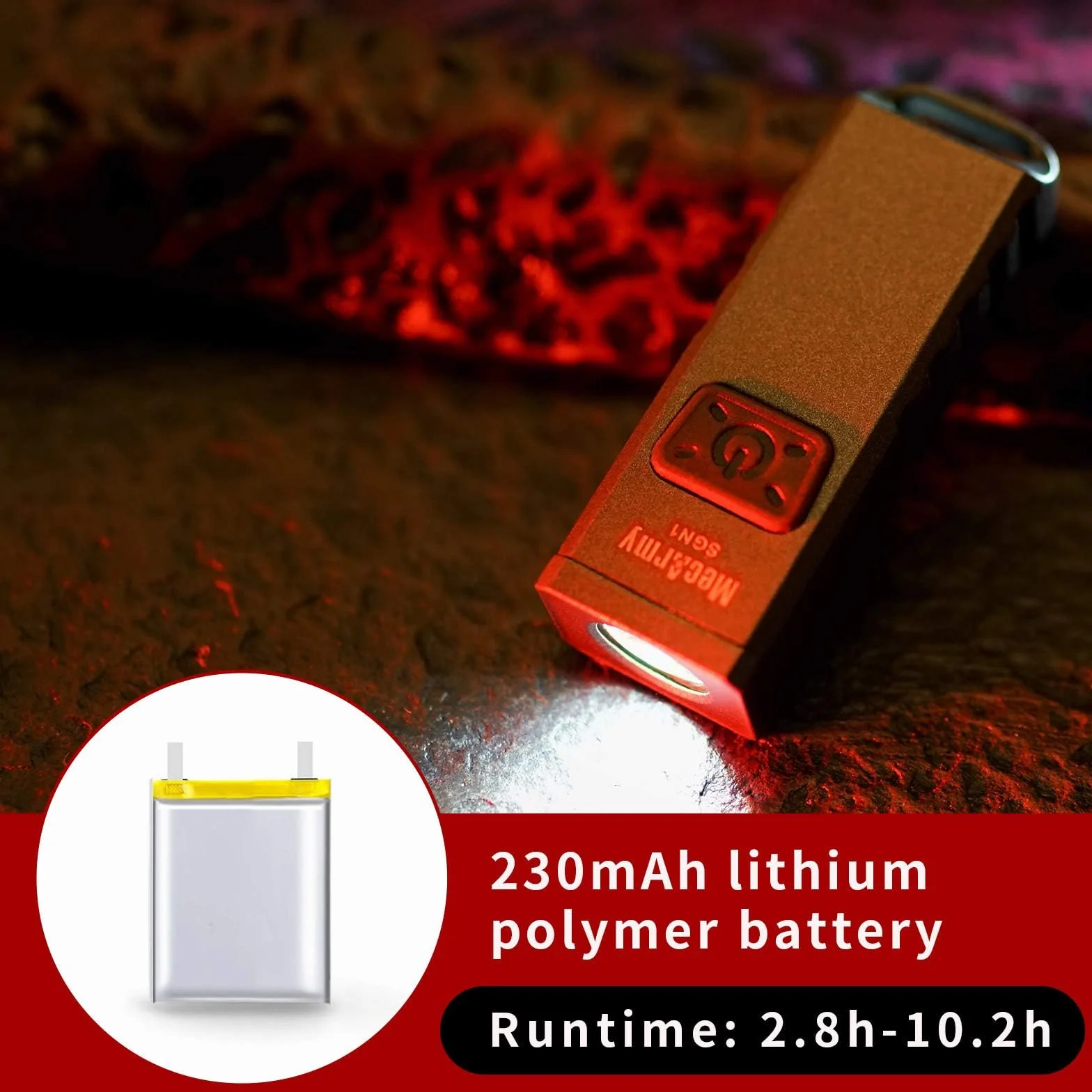 MecArmy SGN1 Mini USB recargable llavero EDC Flahlight, CREE XP-G2 S5 LED con 530 lúmenes