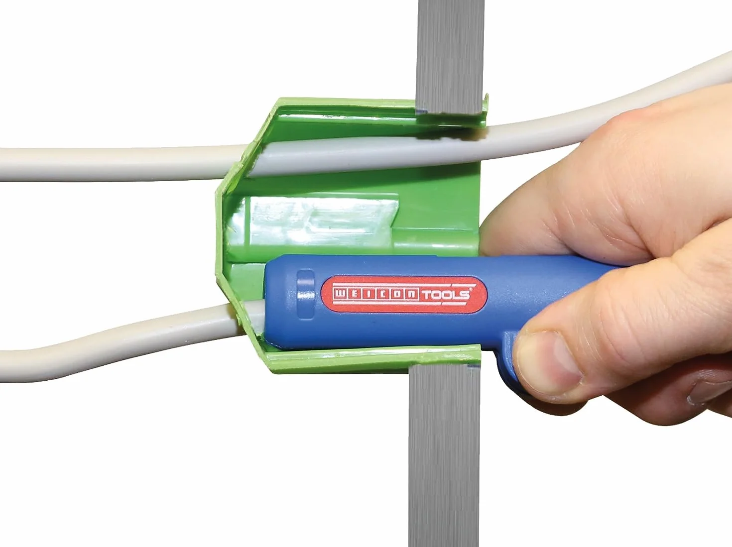 WEICON TOOLS Pelador de Cable Redondo No. 13 | Rango de trabajo 8-13 mm Ø | Pelado de cables de datos y cables de red