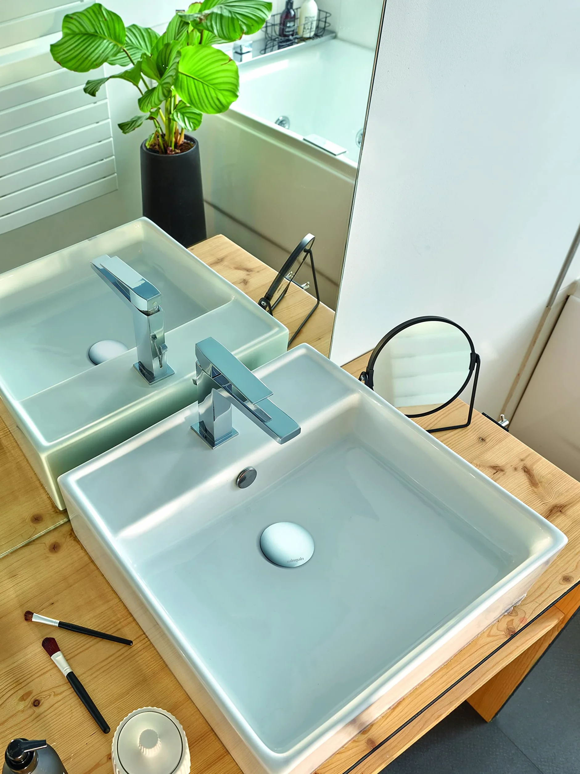 Wirquin 3072339 - Desagüe de lavabo con rebosadero, cromado