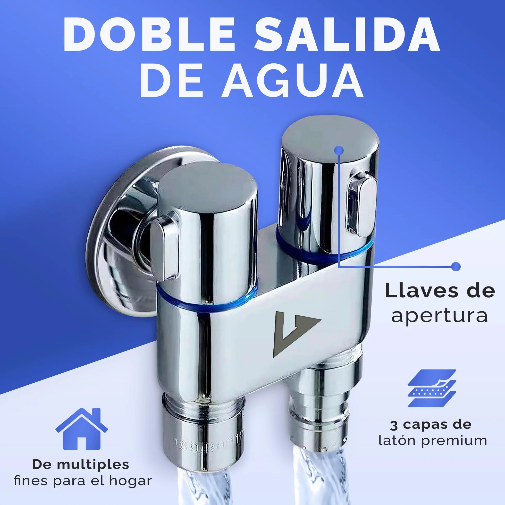 Grifo Bidet para Inodoro con Manguera Retráctil 2m, Válvula de Control de 2 Vías y Doble Mando
