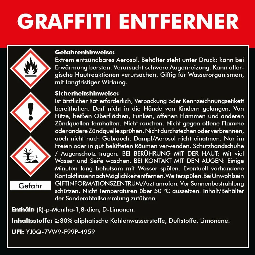 Limpiador de grafito 4 x 400 ml Spray (7589.2) – Decapante de pintura grafitilöser Farbabbeizer Farbentferner Lackentferner Lackentferner Lacklöser Lasurlösmittel Dispersionsmittel AbDecapante BRESTOL