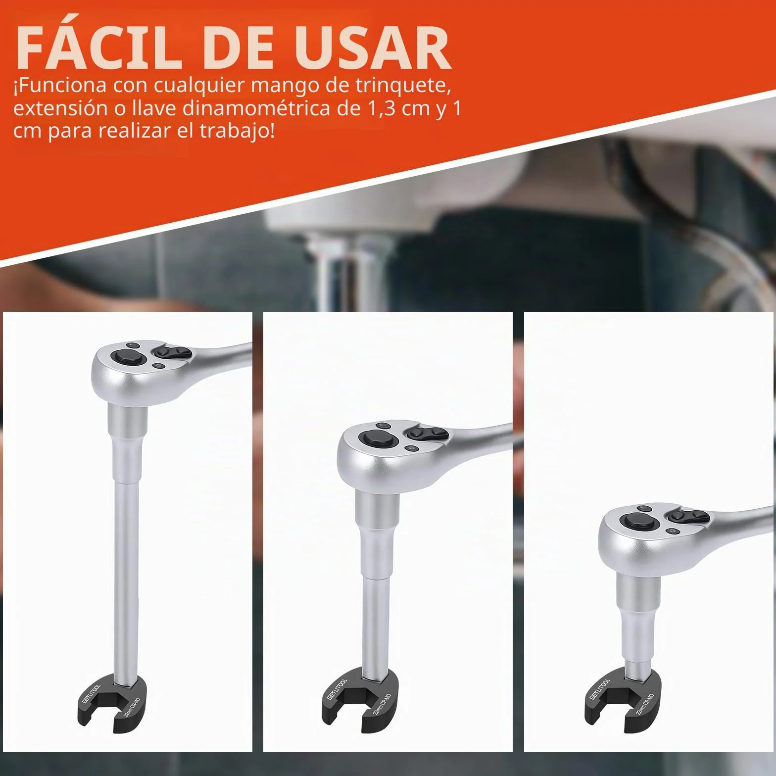 GETLITOOL Juego de 15 piezas Llaves de Boca Llaves Crowfoot 3/8" y 1/2", 8-24 mm, Cromo-Molibdeno para Trabajos Mecánicos con Estuche Fácil de Transportar