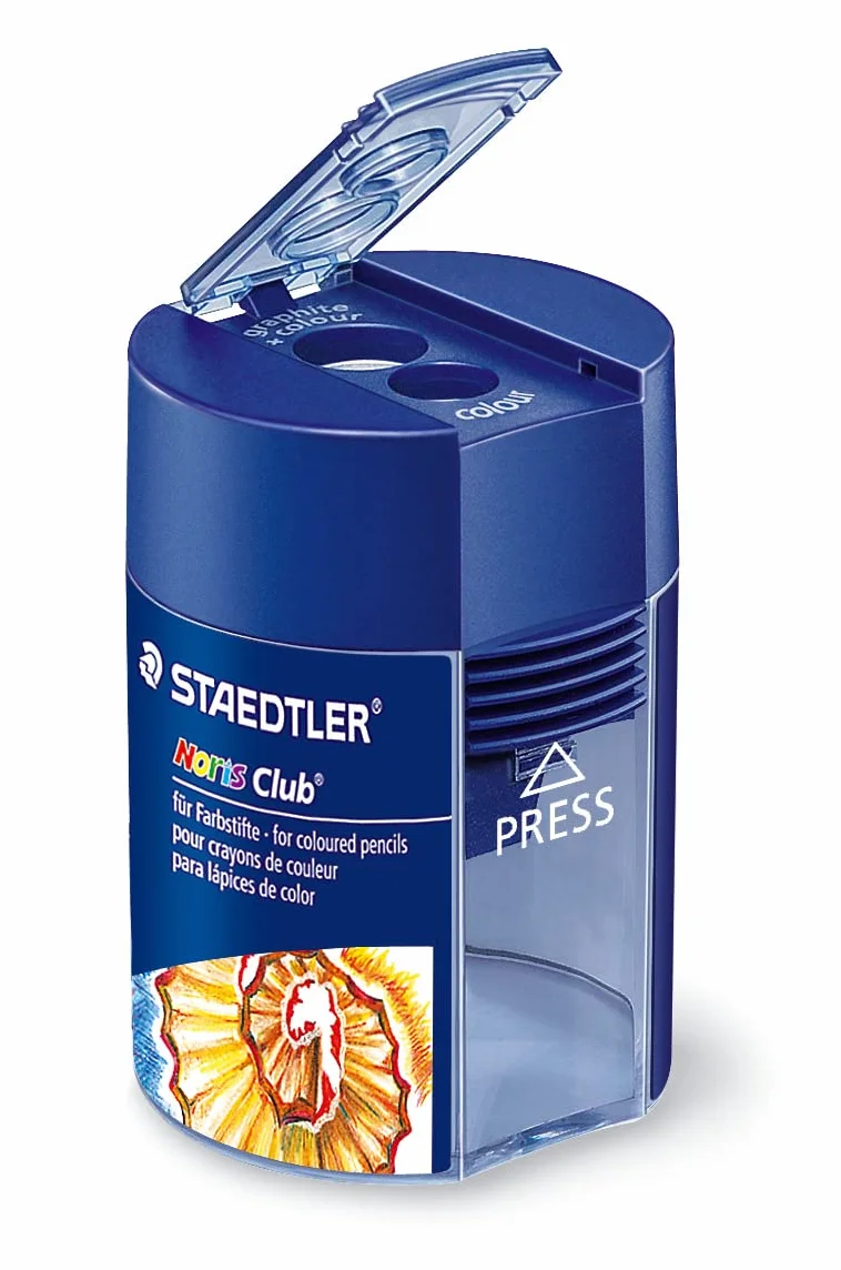 STAEDTLER Noris 512002 Sacapuntas doble con tapa, Azul, Round Design