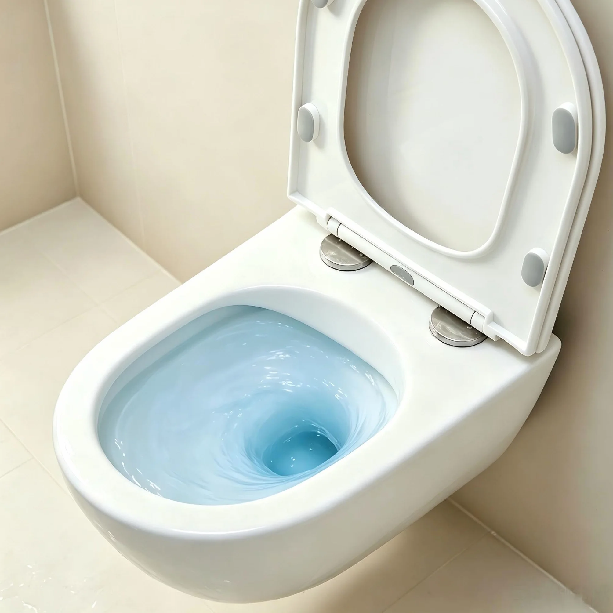 Inodoro sin bordes con tapa de inodoro, inodoro colgante de cerámica, moderno juego de inodoro, tapa de inodoro en forma de D (blanco)