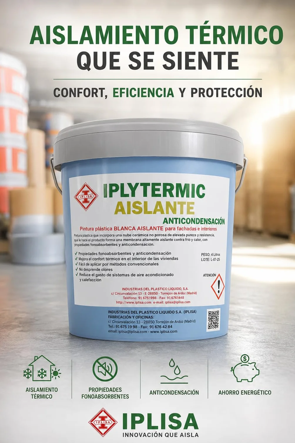 Pintura Blanca Aislante Térmica Anticondensación 4L - Evita la aparición del moho y la humedad