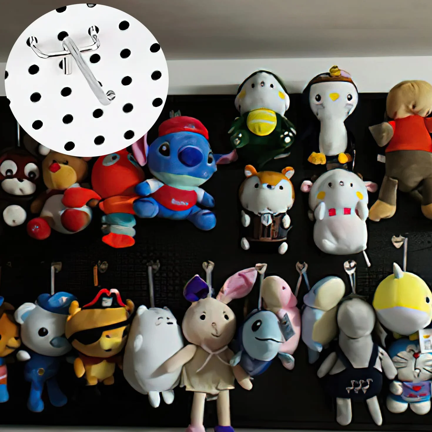 Accesorios para Tablero Perforado, Ganchos, 50 Piezas (5cm+10cm) para Exposición y Herramientas