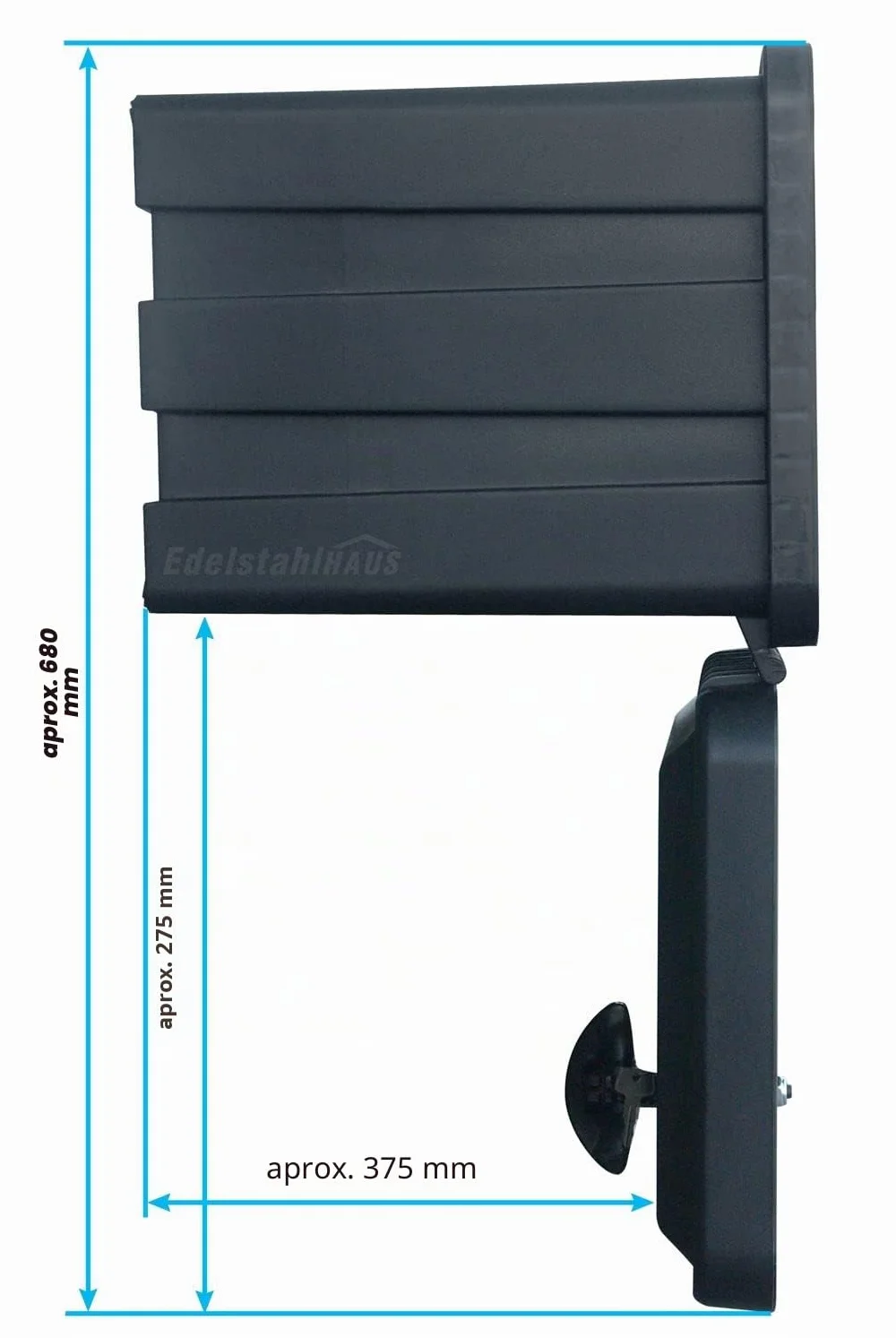 Caja de almacenamiento para camiones 500x350x400mm + Soporte vertical, Daken J041+VH401