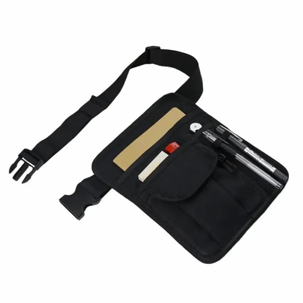 Riñonera de camarero 5 bolsillos, delantal ajustable nailon negro