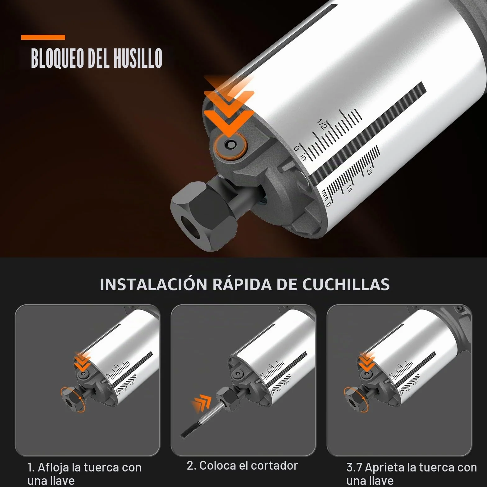 Fresadora de Madera Compatible con Makita 18V Batería, Fresadora de Mano con 6 Velocidades, Motor Sin Escobillas, 30000 RPM, 5 Piezas Fresas (Sin Batería)