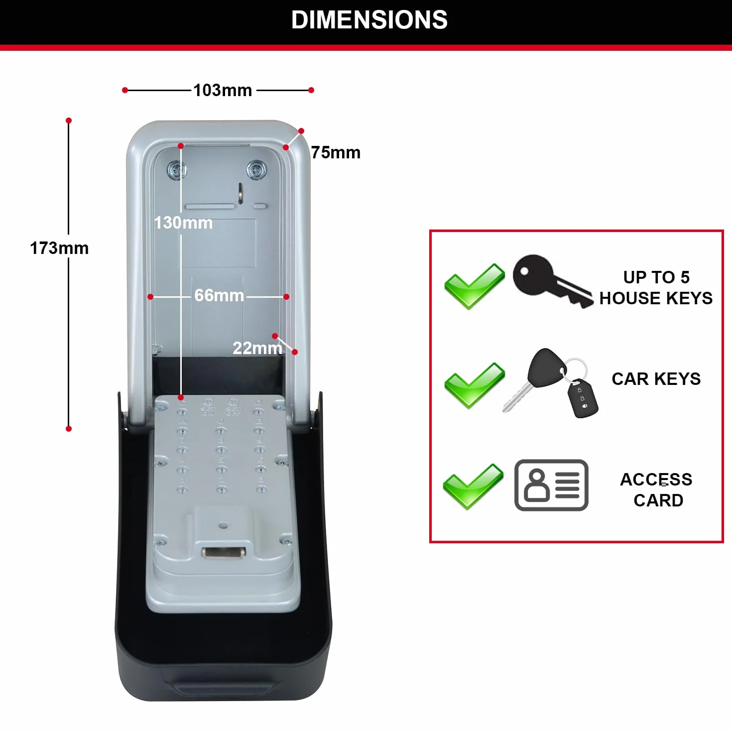 Master Lock Caja Fuerte para Llaves certificada [Extragrande][Montaje Mural] - 5426EURD - Caja de Seguridad Profesional