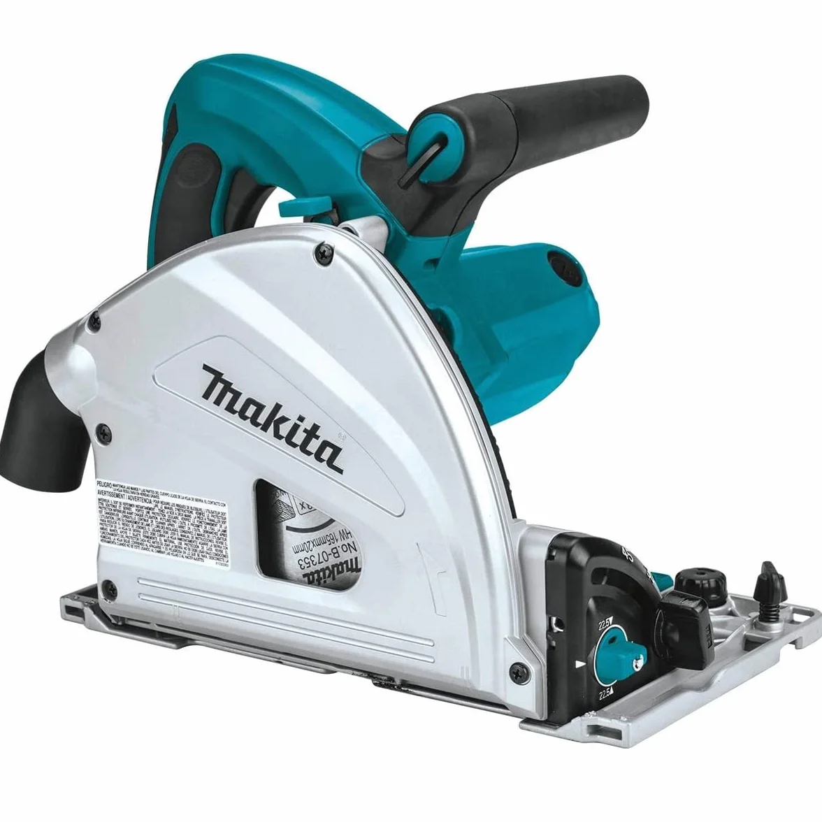 Makita Sierra de inmersión SP6000J2 165mm 240V 1.5m guía guía hoja 48T eléctrica biselada cerca de la pared diseño resistente a puntas conectable a aspiradora