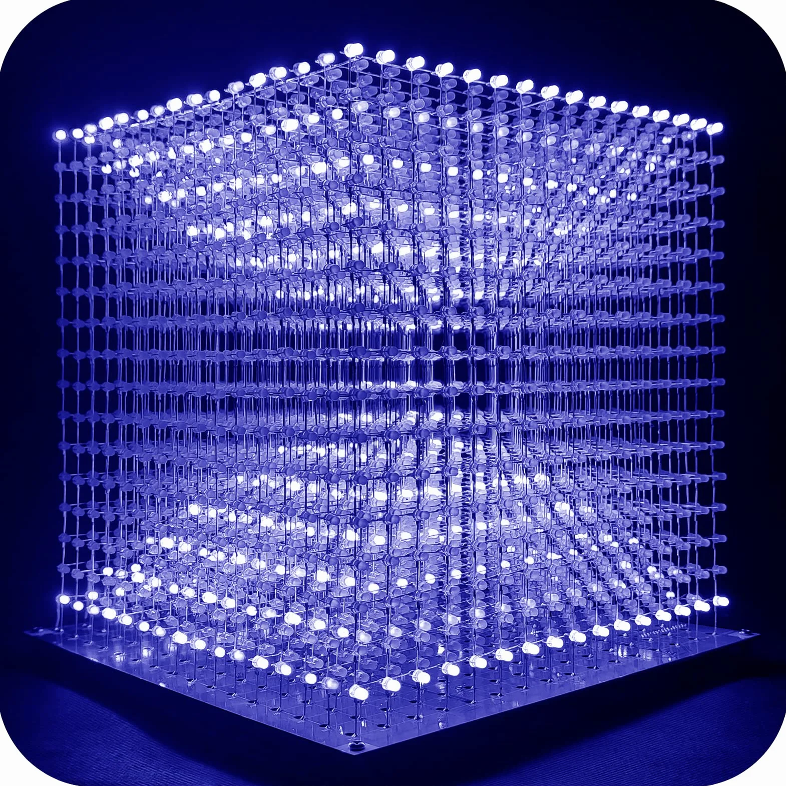 Mini 3D Led Cube DIY Kit Electrónica Kit de Proyecto de Soldadura (3D16MINI-ALLBLUE-KIT)