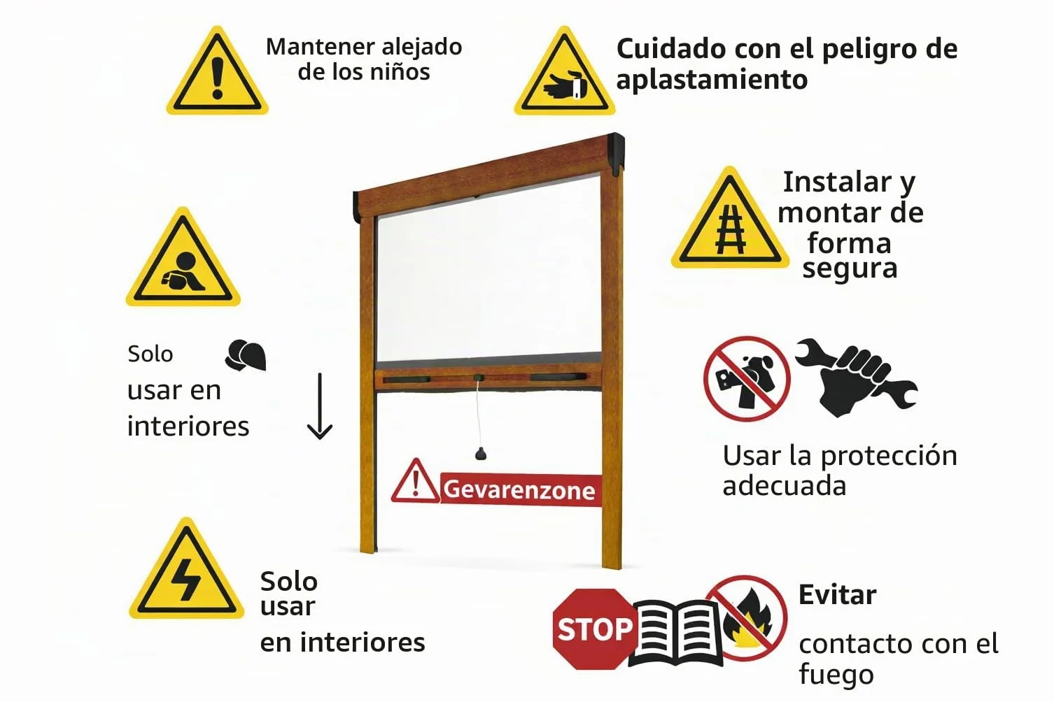 Mosquitera ventana y puerta aluminio (Roble dorado, Anch. 1500 x Alt. 1600mm - Ajustable)