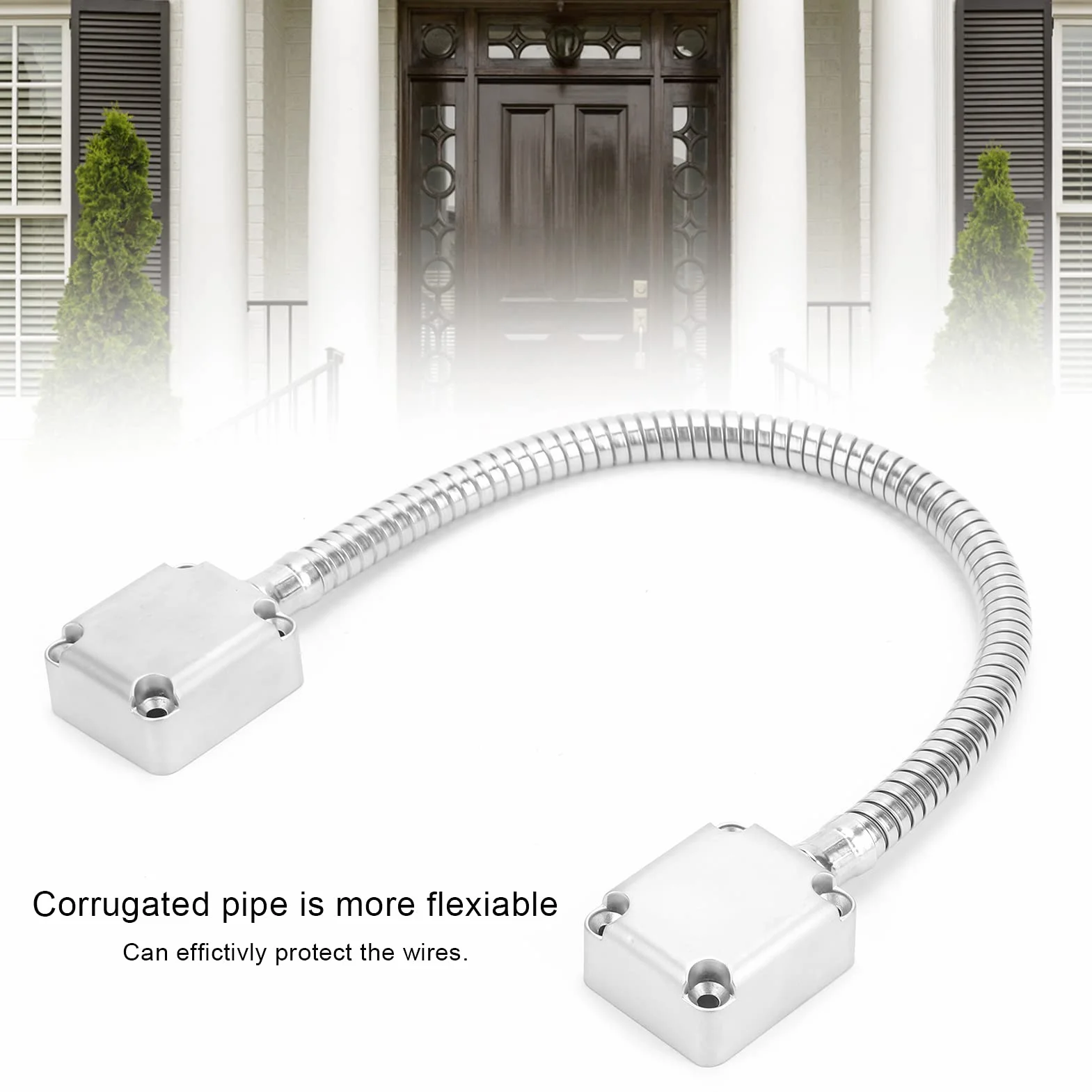 Protector de Cable de Alambre de Acero Inoxidable 401 - Tubo Corrugado para Puerta Blindada, Control de Acceso de Montaje Expuesto