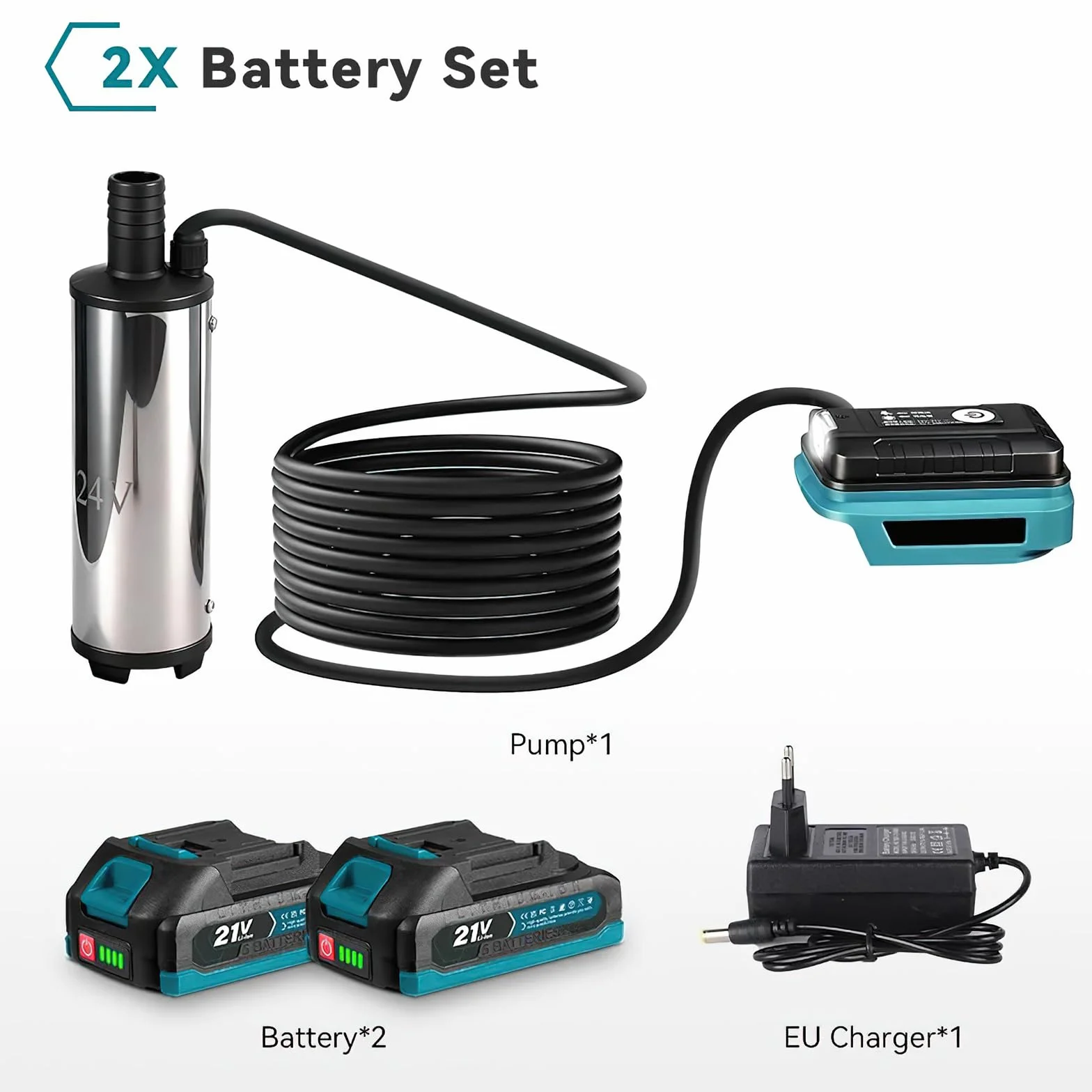 Bomba de agua a batería 18V 60W 80-150 L/min para limpieza riego jardín
