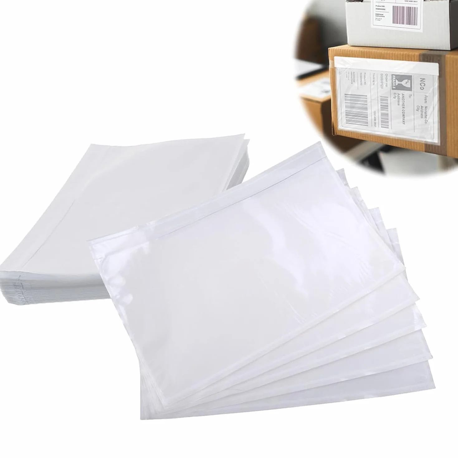 Fundas transparentes para envío, Fundas autoadhesivas para papel de acompañamiento, Fundas para documentos transparentes autoadhesivas, Ideales para envolver medios impresos o textiles, 25 unidades