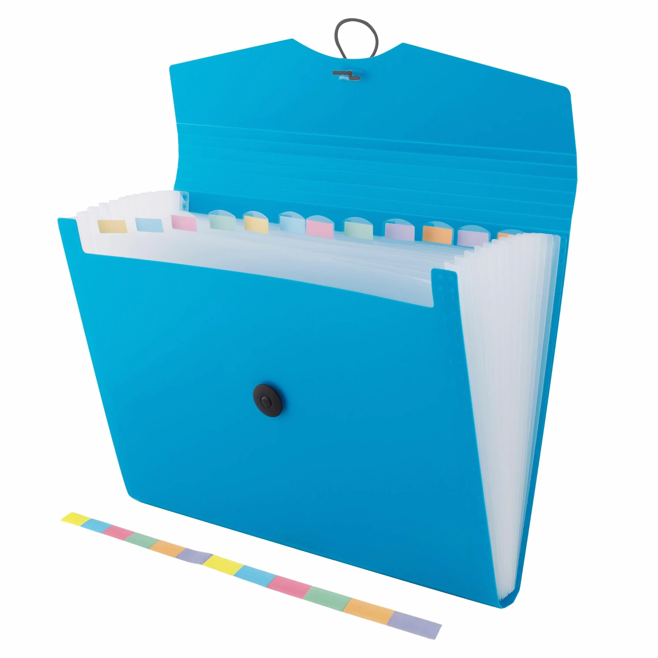 Organizador de carpetas A4 con 12 bolsillos azul