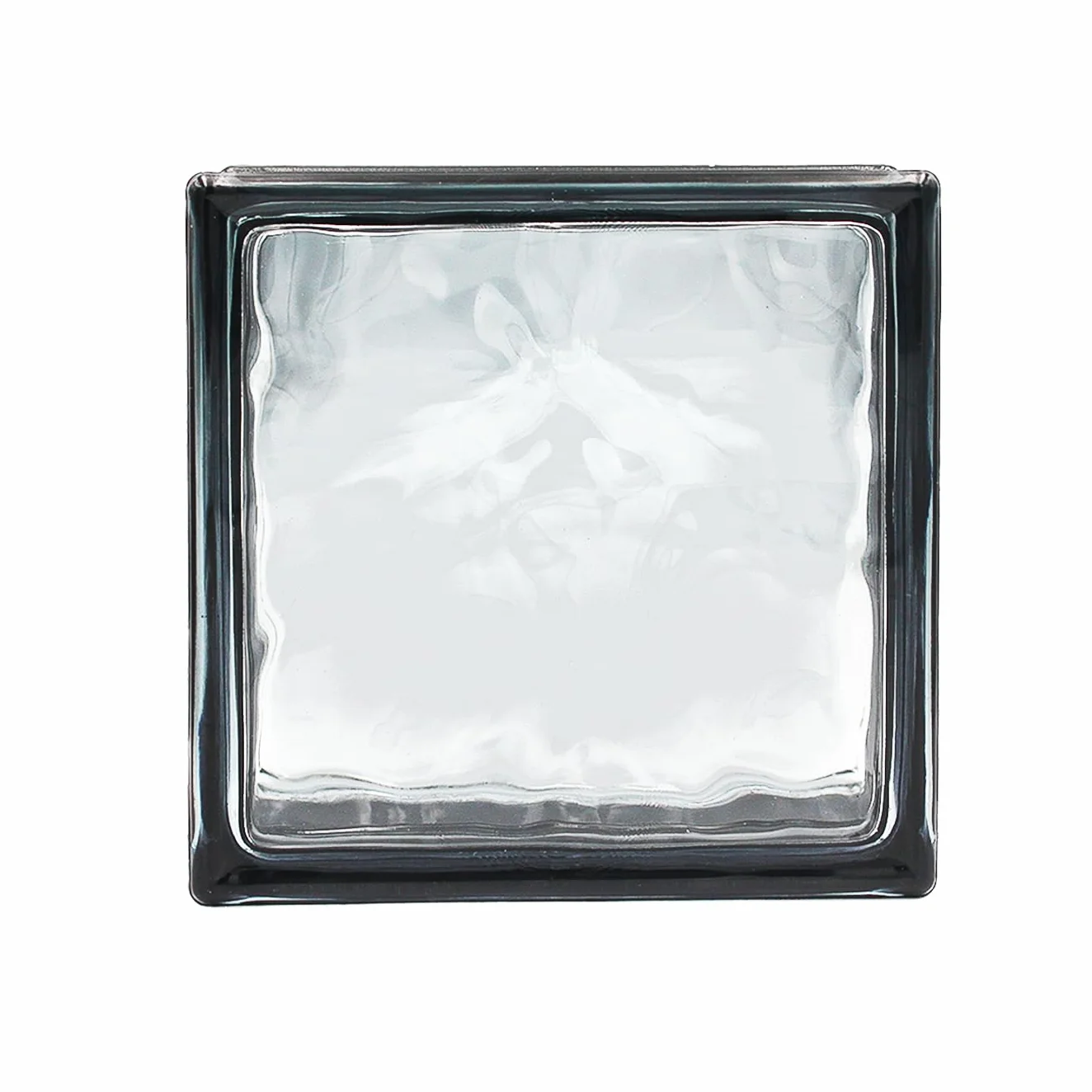 Bloque de vidrio Reflejos Ondulado color Negro | cm 19x19x8 | Unidad de venta 1 caja de 6 pzas | Euro/pza. 5,50