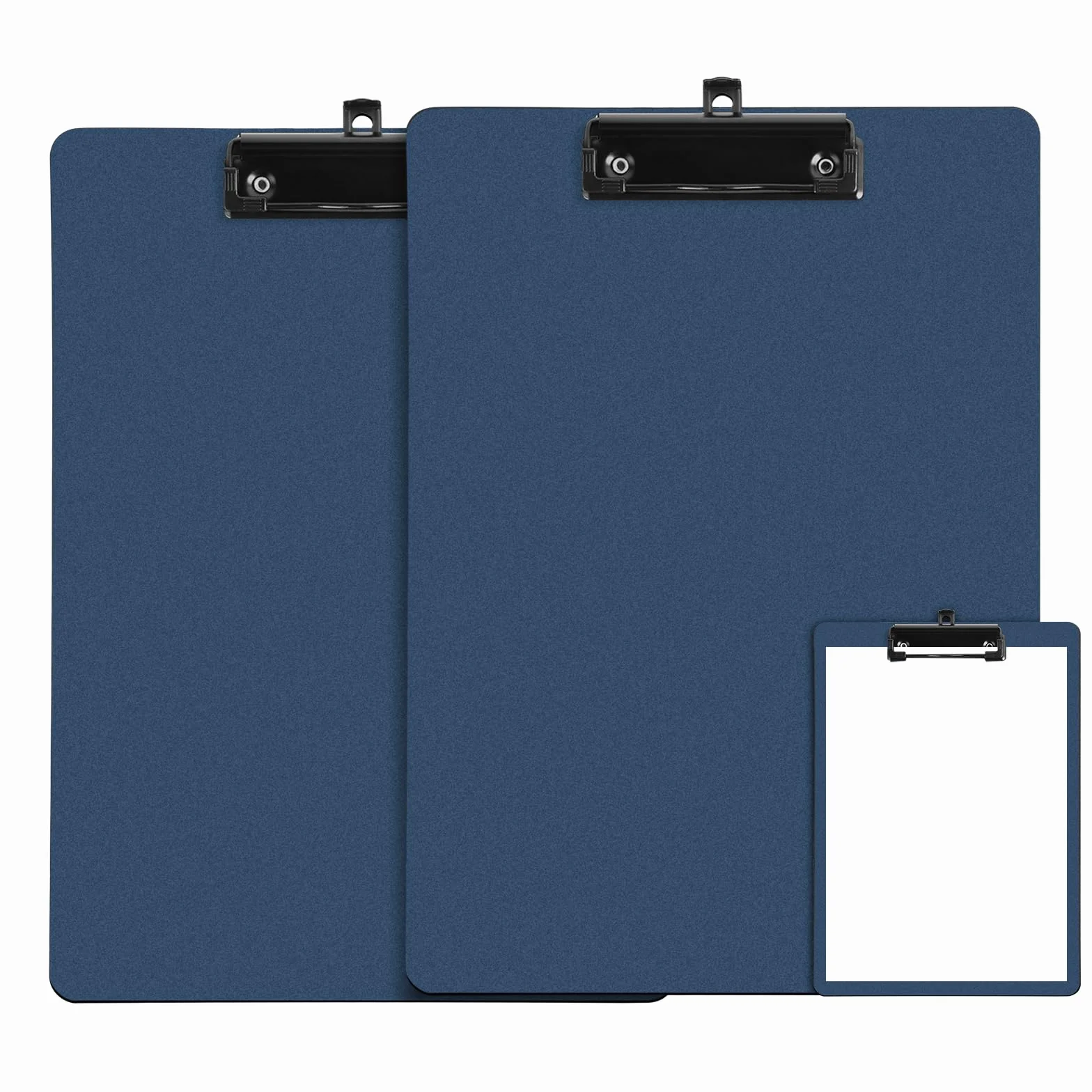 Portapapeles con Pinza A4, 2 Piezas Carpeta de Plástico, Tablero de Escritura con Ganchos Retráctiles, Azul