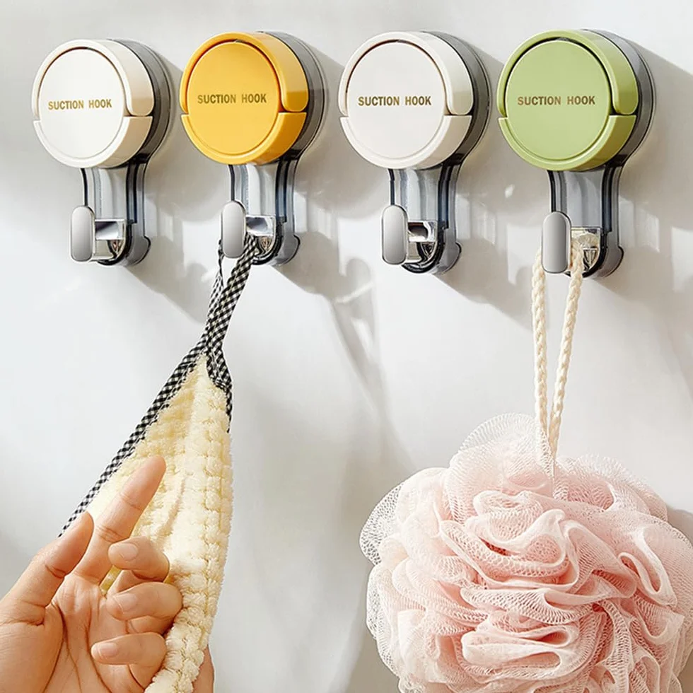 Gancho Ventosa Baño, 3 Piezas Perchas Baño Sin Taladro, Suction Hooks, Perchas Adhesivas Fuertes, Cuelga Toallas para Cocina Oficina Habitación