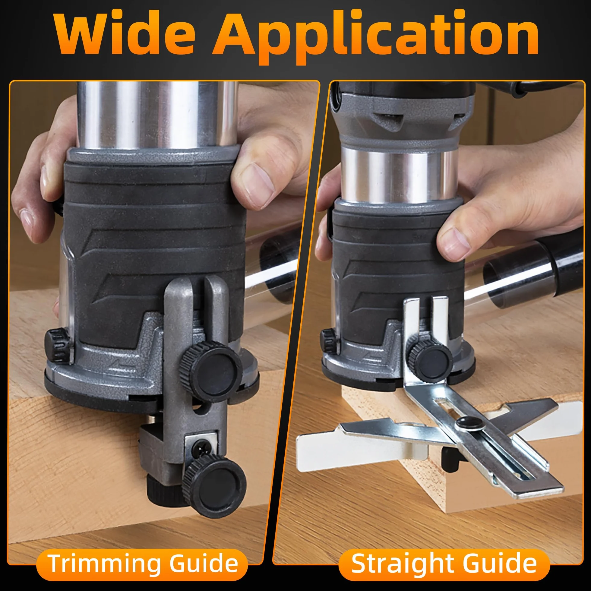 FoxAlien 1 HP 710 W 65 mm de diámetro compacto router de palma para fresadora CNC, 6 velocidades variables Max 30000 R/MIN recortadora de madera con colección de 1/4 pulgadas