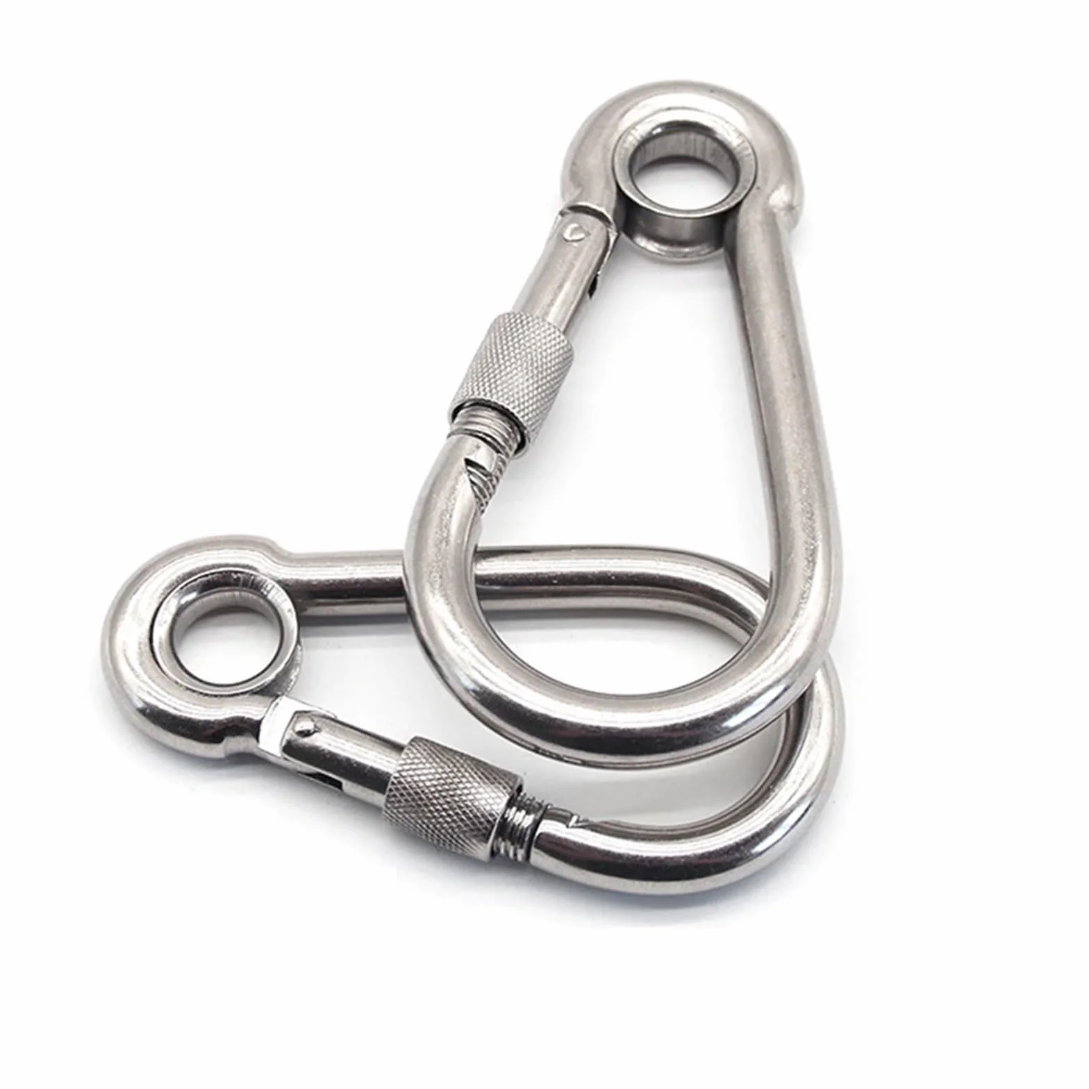 Mosquetón de Acero Inoxidable 304 con Cierre Rosca for Escalada, eslabones rápidos, Gancho Seguridad, Cadena, Anillo conexión, Hebilla