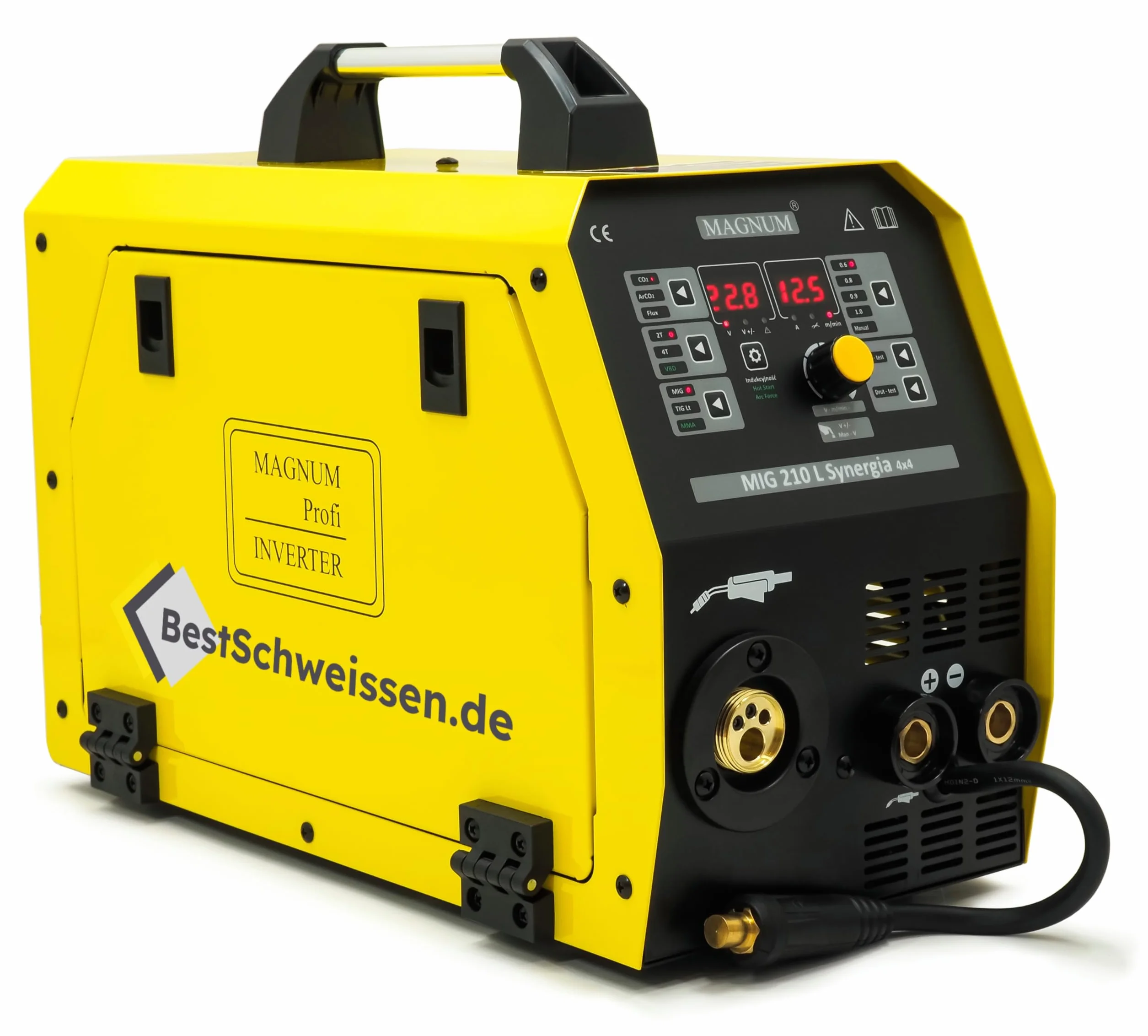 Soldador MIG MAG con Gas sin Gas MAGNUM 210L - Soldador Hilo MIG 200A - Soldadora TIG Antorcha SR-17V 4m - Soldador Inverter TIG MMA - Kit Completo Botella Casco Escuadras Magnéticas (Set 2)
