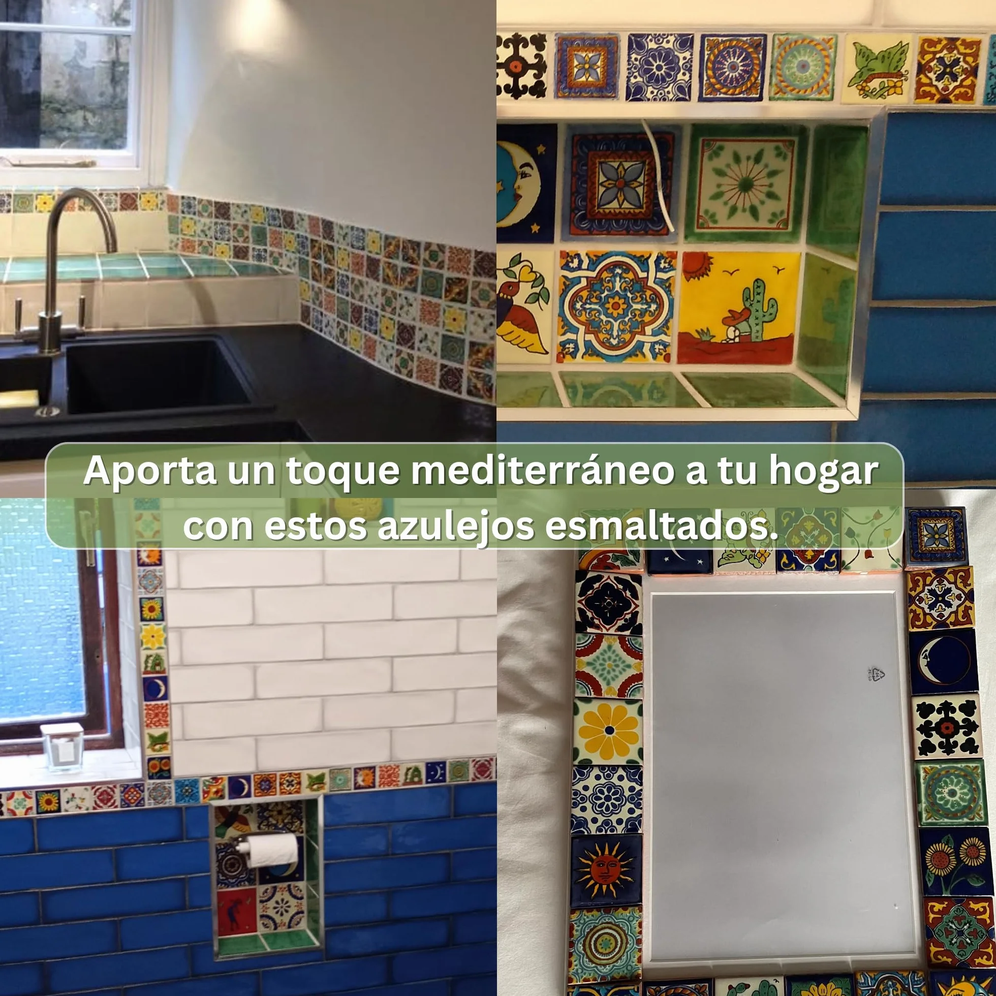 Tumia LAC Azulejos Mexicanos Artesanales de Talavera de 5cm