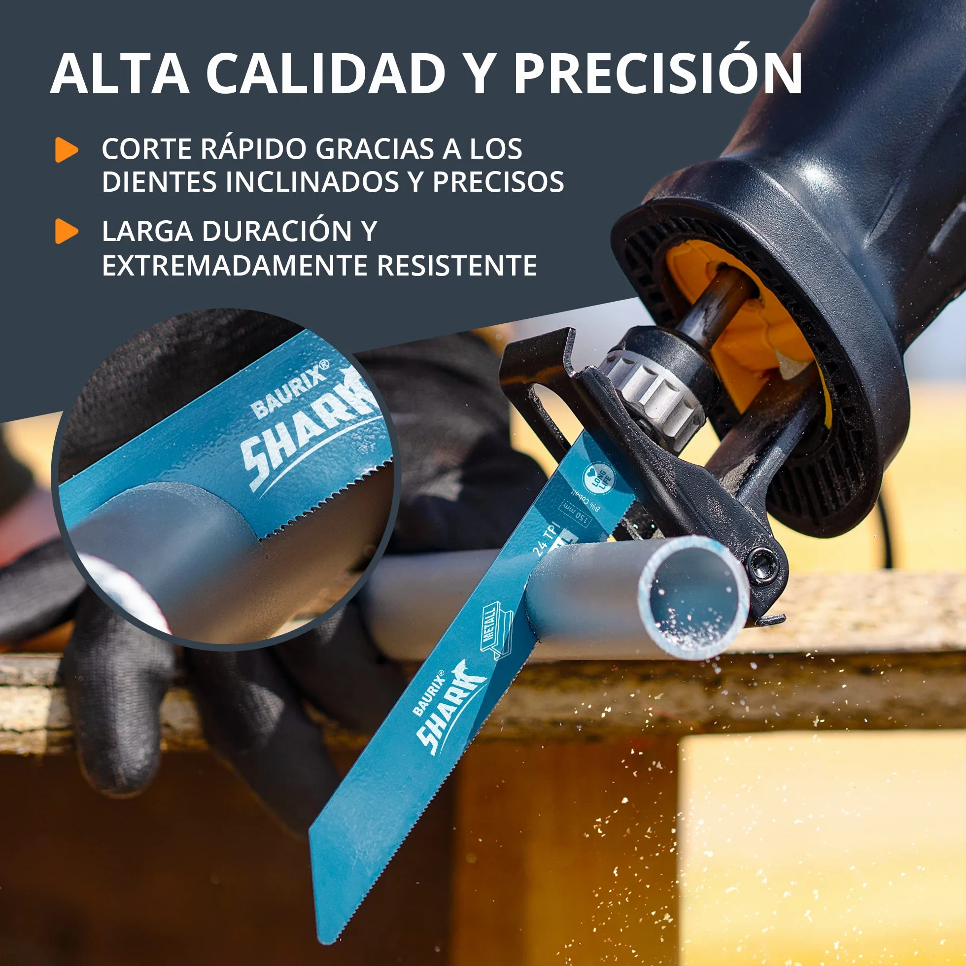BAURIX 35 hojas de sierra sable 3-24 TPI para madera y metal apto Bosch Makita