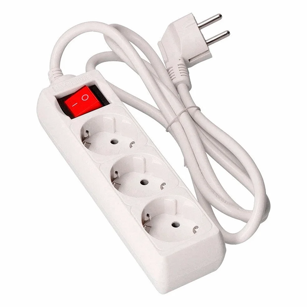 EDM 41043 Base Multiple 3 Tomas T/Tl con Interruptor, Multicolor, 3 m