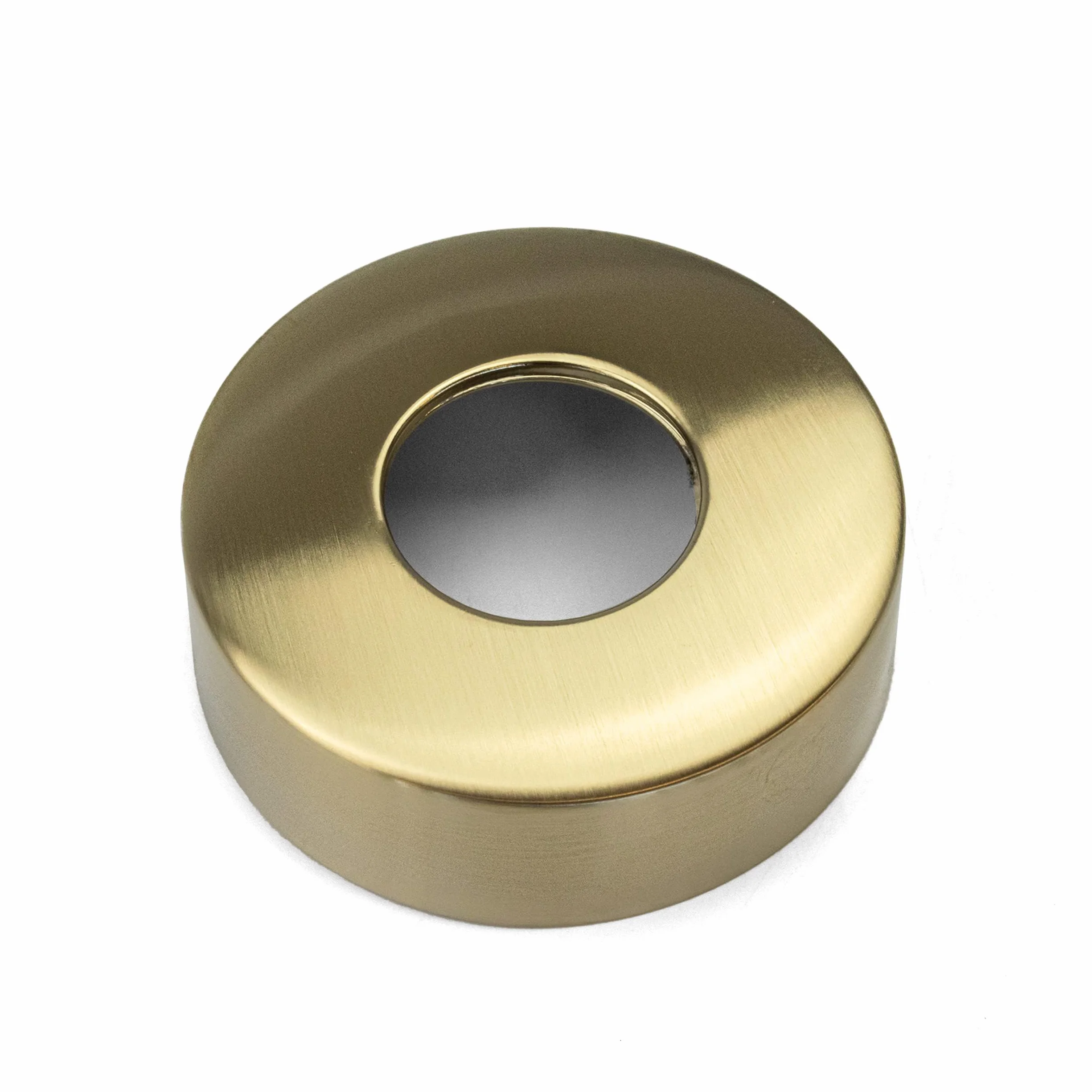 Kit de fijación de ducha redondo dorado cepillado (par) | Kit de fijación montado en la pared con conexiones 3/4 | Kit de soportes de fácil fijación para válvulas de ducha expuestas o grifo